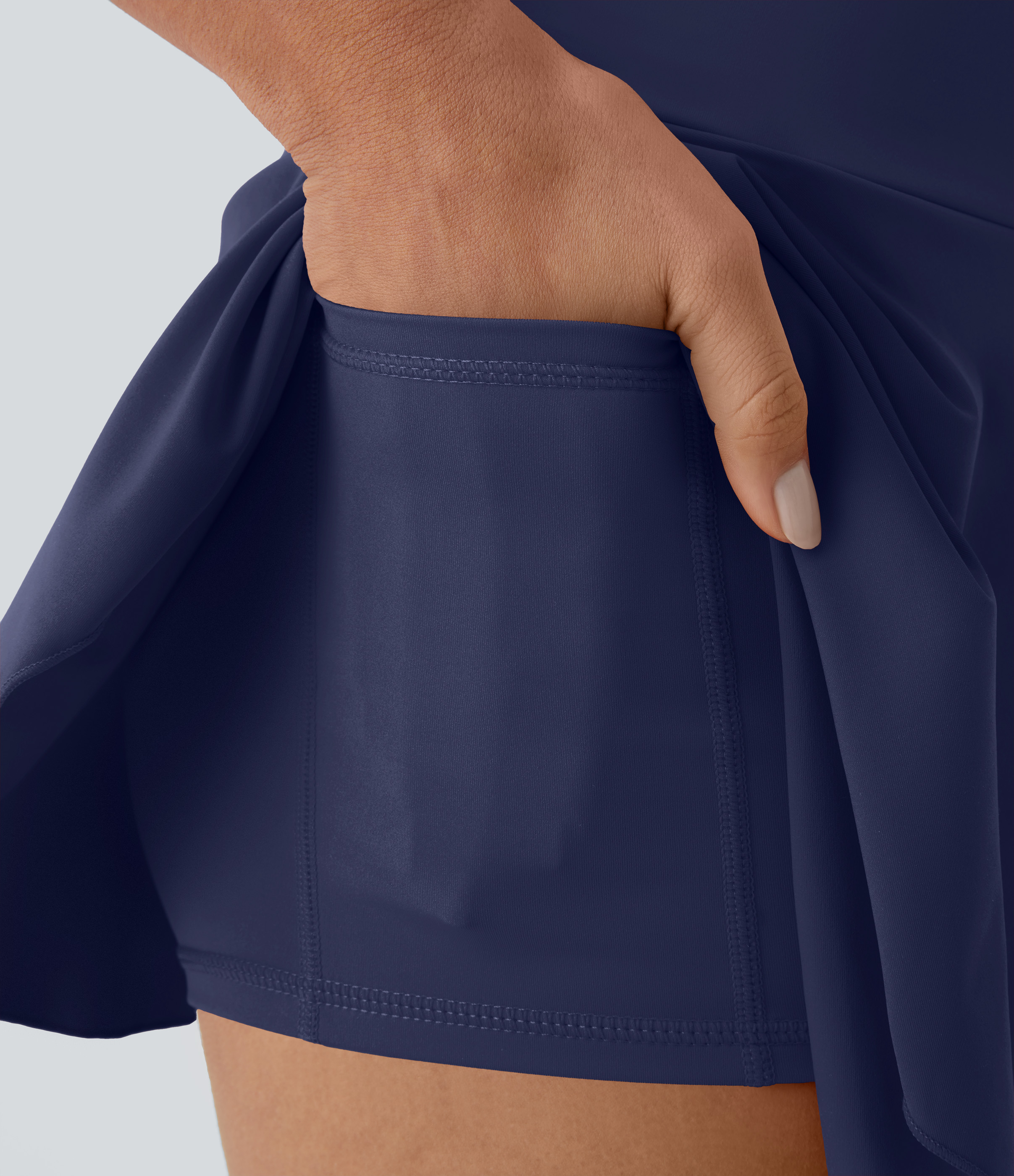 Halara Everyday Cloudfulв„ў Air Fabric 2-in-1 Cool Touch Tennis Skirt-Marvelous  - Peacoat - XXS midi skirt a line skirt golfing skirt 