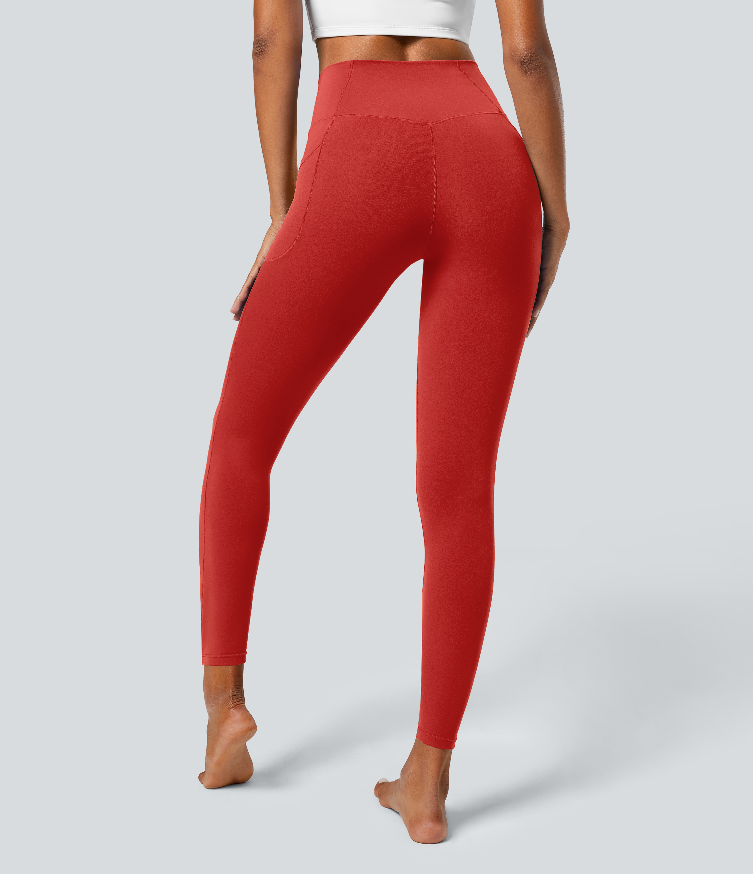 Halara Softlyzeroв„ў Crossover Pocket Plain Leggings-UPF50+  - Valiant Poppy - XS(full_length) gym leggings leggings with pockets 