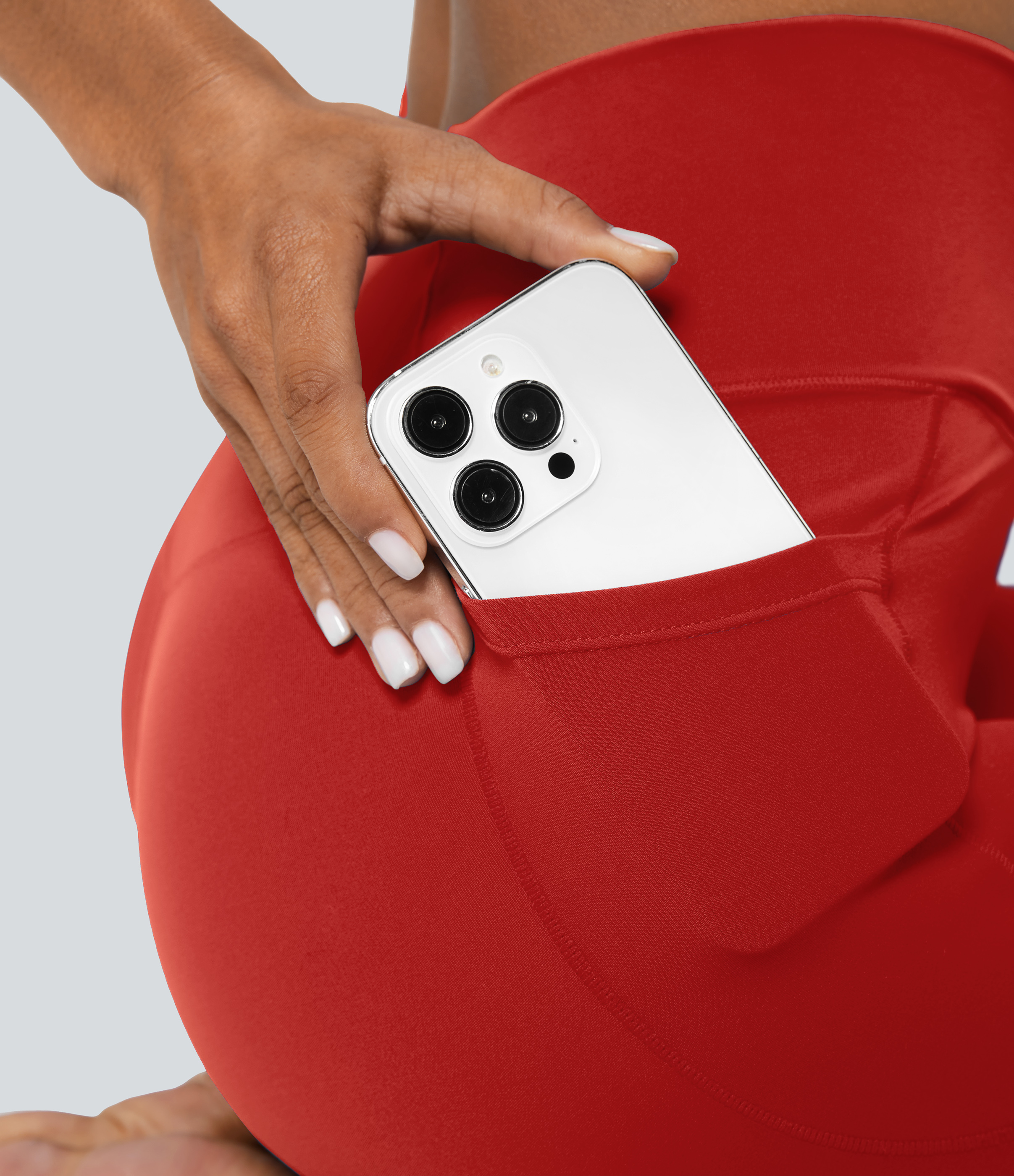 Halara Softlyzeroв„ў Crossover Pocket Plain Leggings-UPF50+  - Valiant Poppy - XS(full_length) gym leggings leggings with pockets 