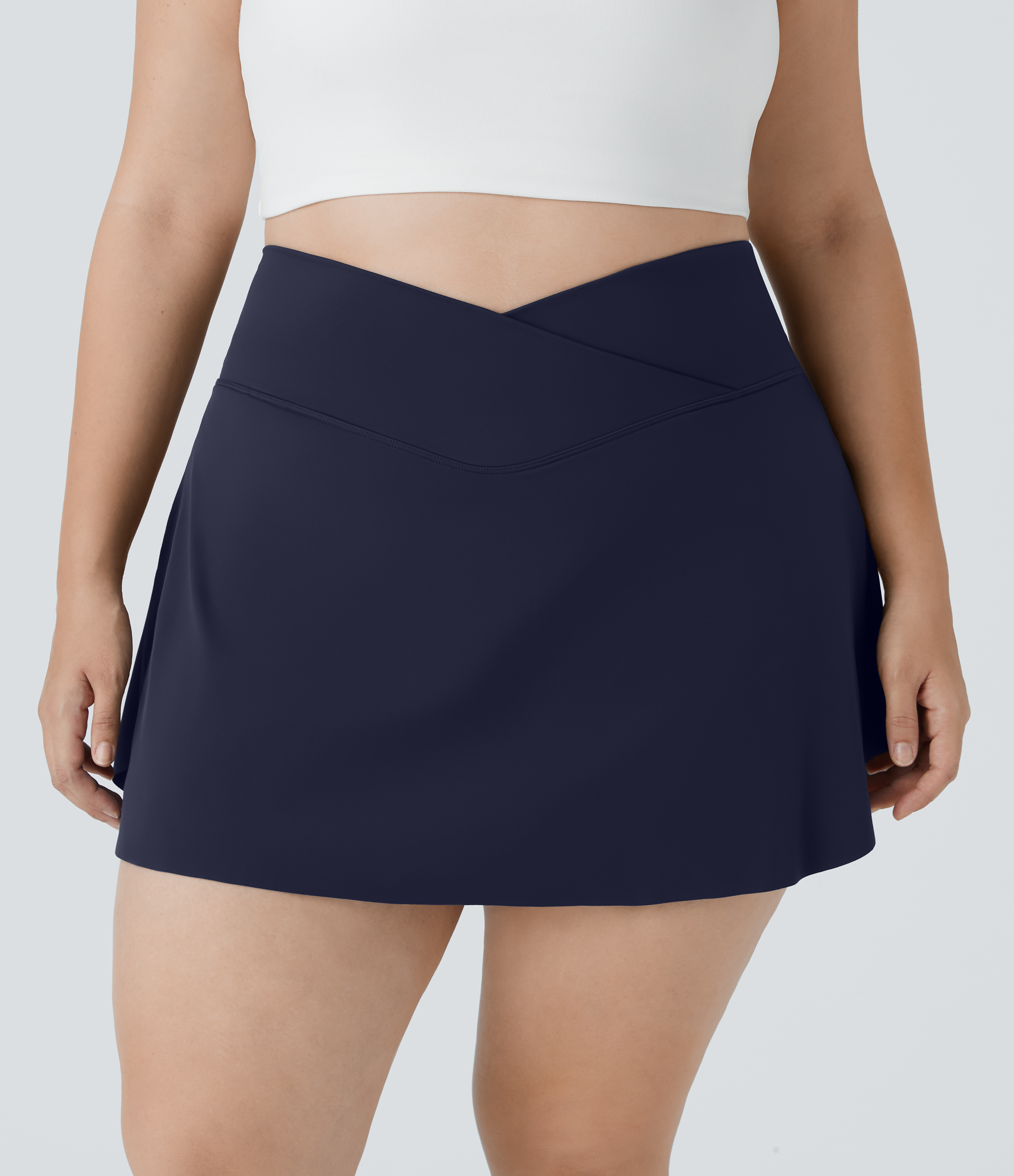 Halara Everyday Cloudfulв„ў Air Fabric Crossover Side Pocket 2-in-1 Cool Touch Tennis Plus Size Skirt-Lucid  - Peacoat - 3X 
