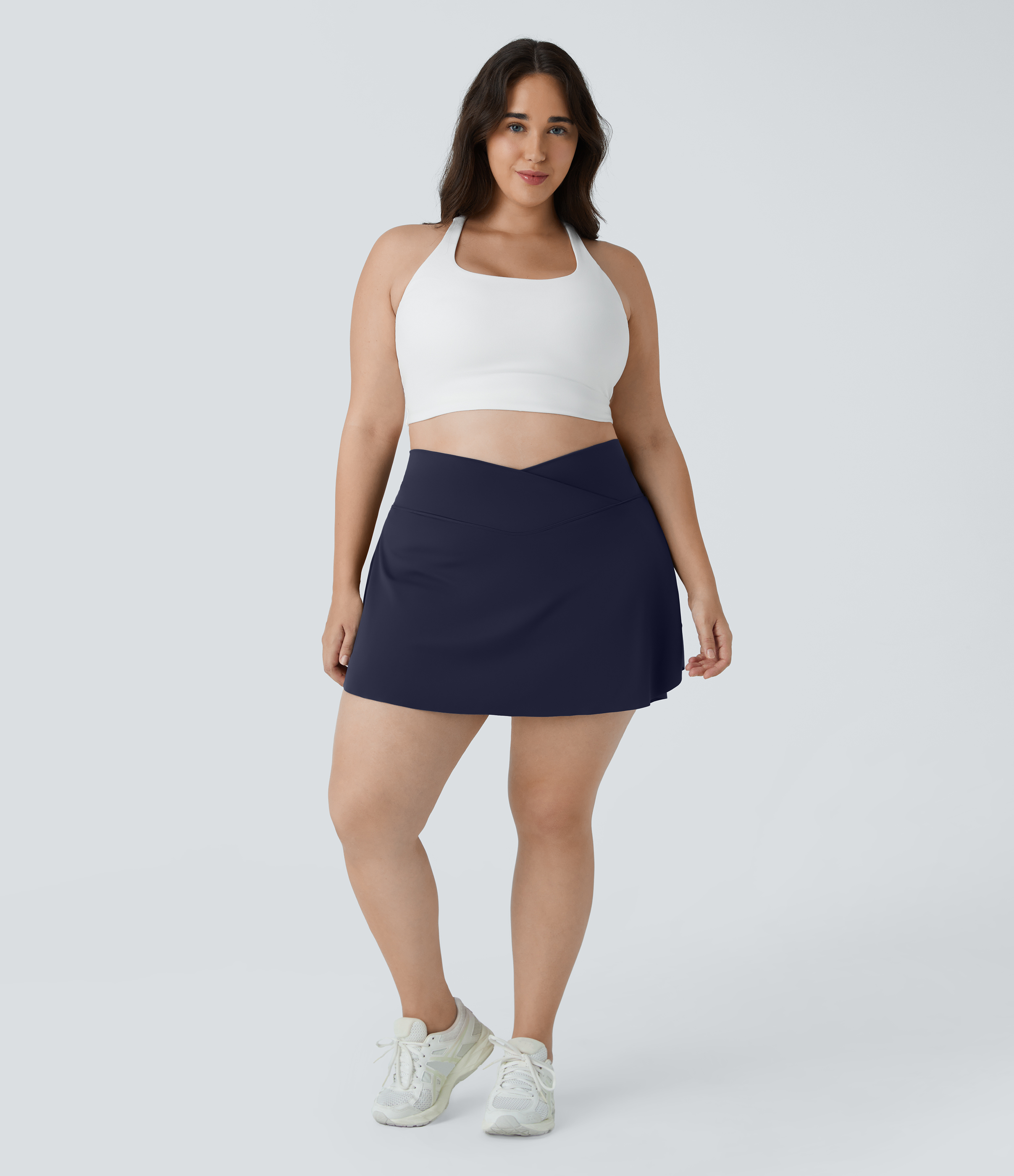 Halara Everyday Cloudfulв„ў Air Fabric Crossover Side Pocket 2-in-1 Cool Touch Tennis Plus Size Skirt-Lucid  - Peacoat - 3X 