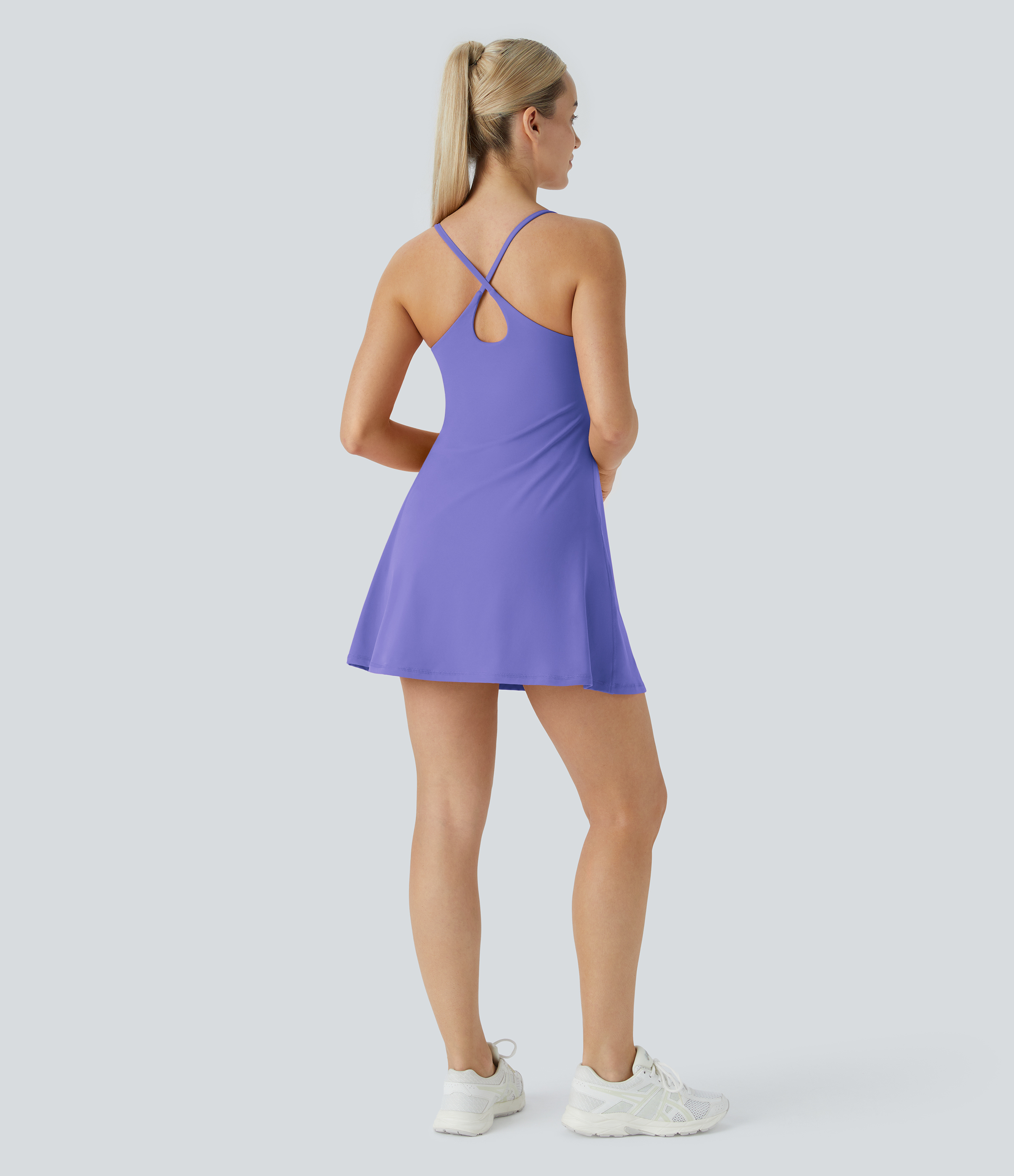 Halara Softlyzeroв„ў Plush Backless Active Dress Workout Dress - Misty Lavender - XS 
