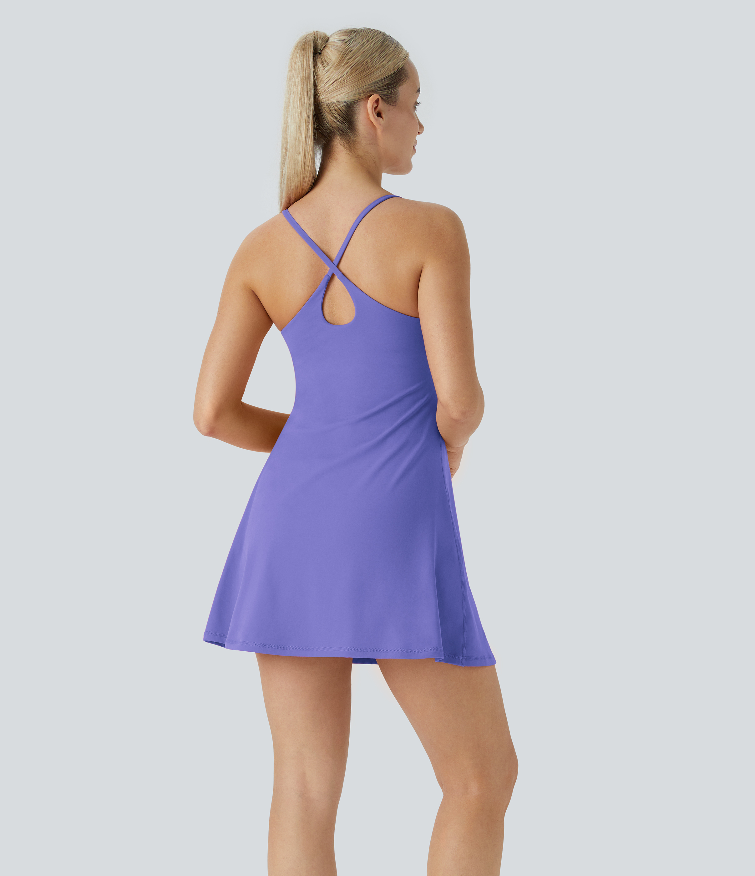 Halara Softlyzeroв„ў Plush Backless Active Dress Workout Dress - Misty Lavender - XS 