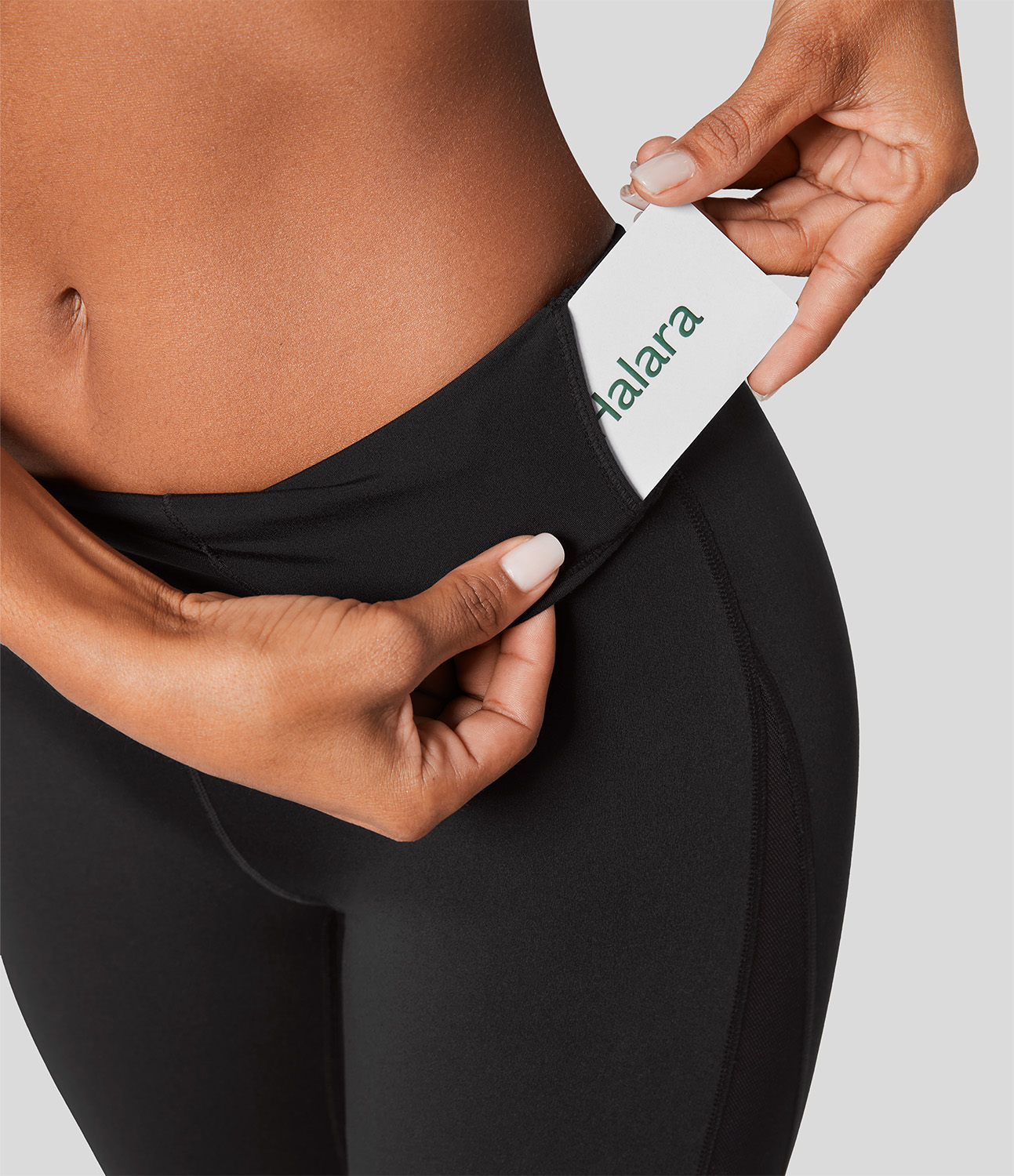 Halara Softlyzeroв„ў High Waisted Inside Pocket Contrast Mesh 7/8 Yoga Leggings  - Black - M(7/8) gym leggings leggings with pockets 