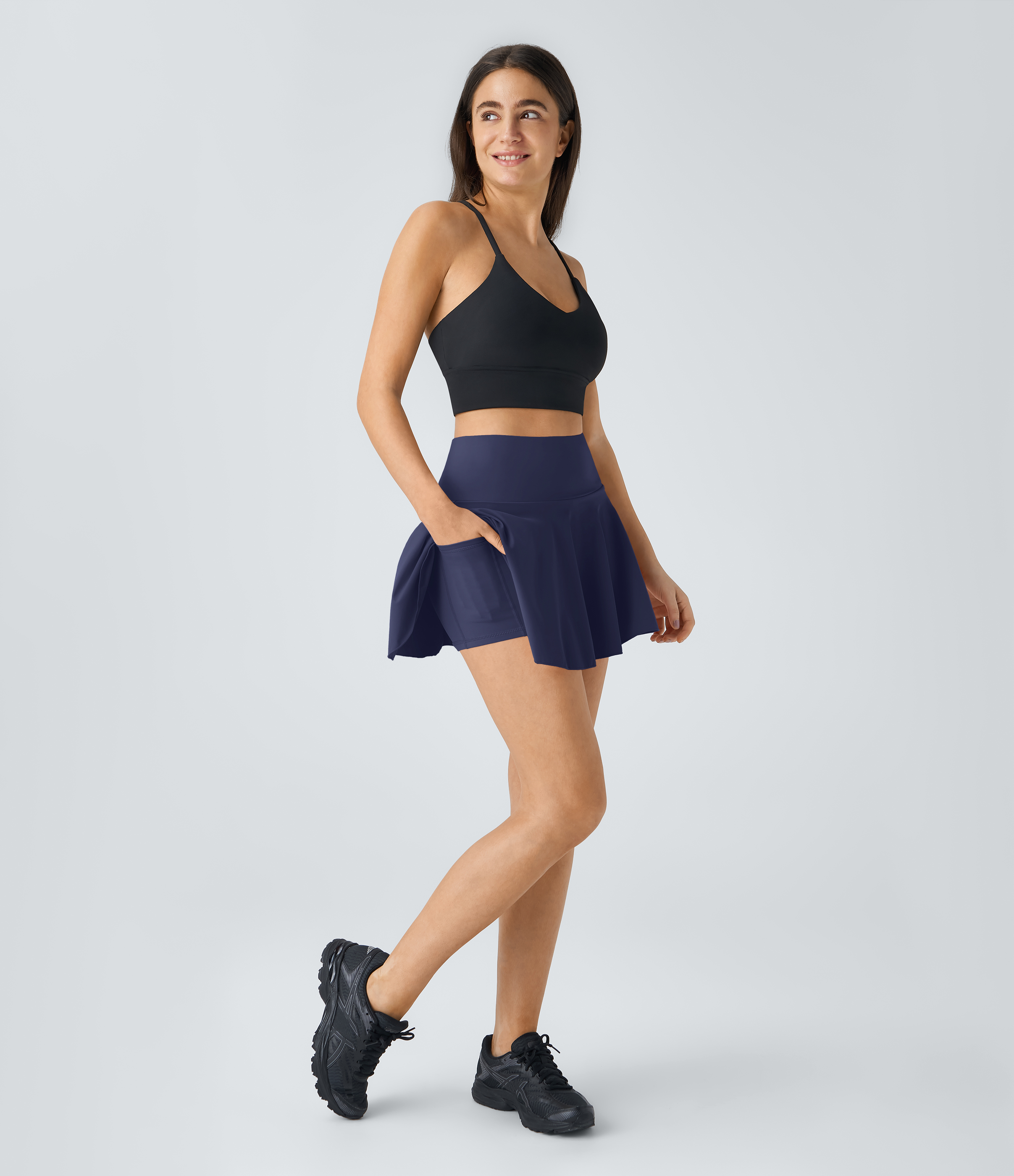 Halara Everyday Cloudfulв„ў Air Fabric 2-in-1 Cool Touch Tennis Skirt-Marvelous  - Peacoat - XXS midi skirt a line skirt golfing skirt 