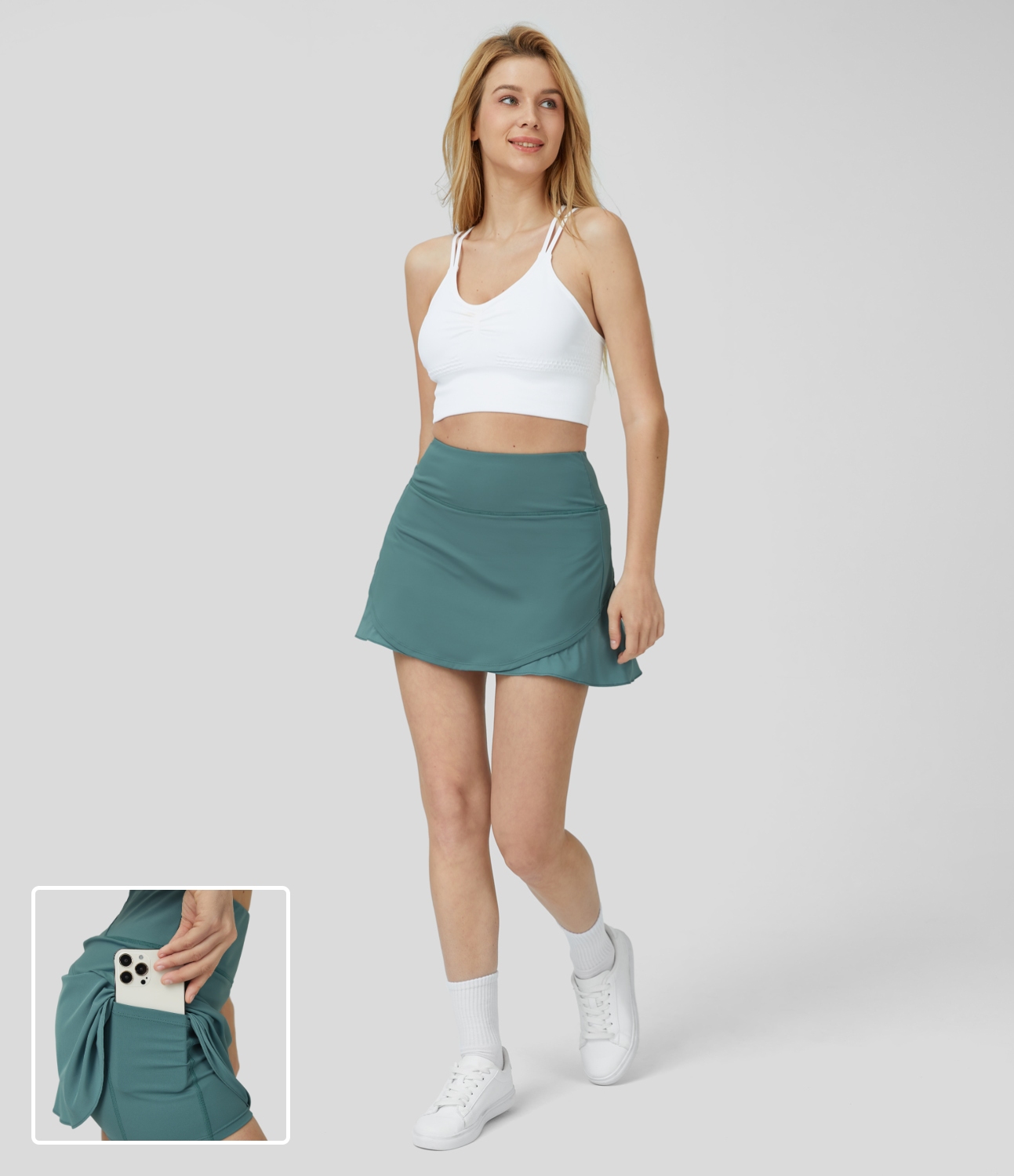 Wiskiiactive Ballonrock Damen - Sportlicher Minirock Mit Shorts