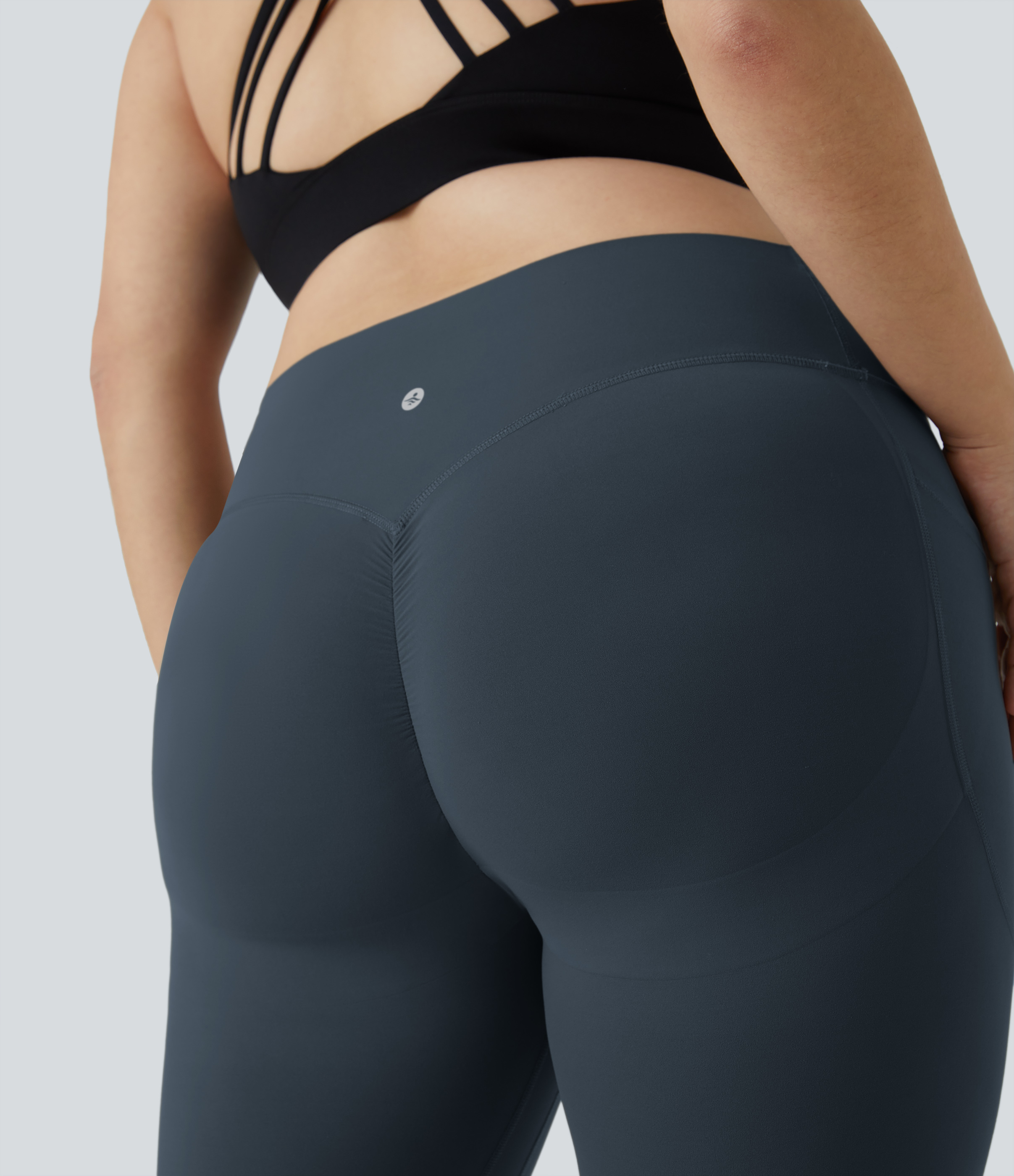 Halara SoCinched High Waisted Butt Lifting Tummy Control Side Pocket Shaping Training UltraSculpt Plus Size Leggings  - Carbon - 2X(7/8) 