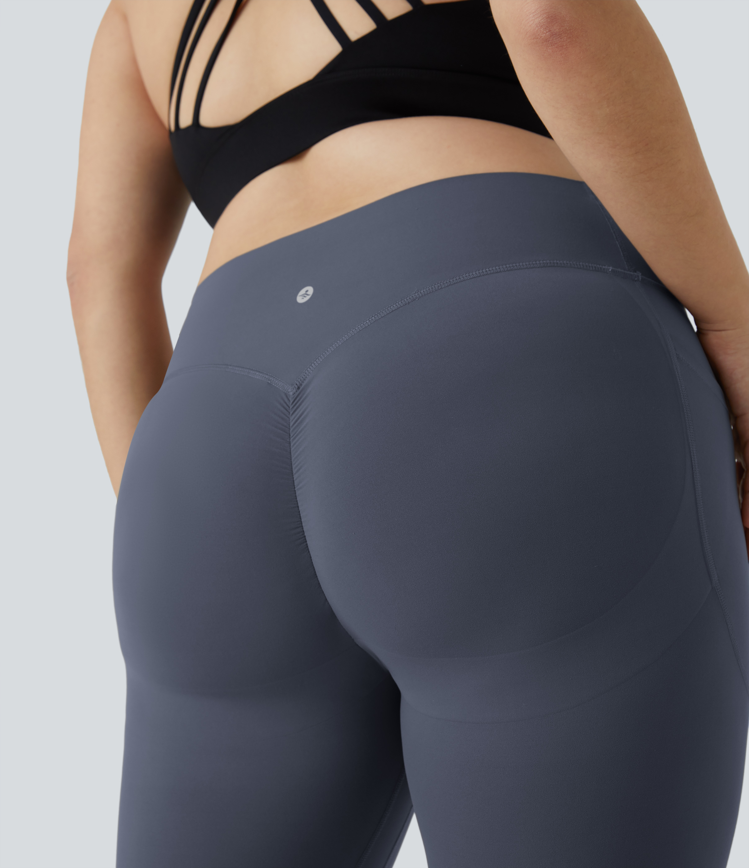 Halara SoCinched High Waisted Butt Lifting Tummy Control Side Pocket Shaping Training UltraSculpt Plus Size Leggings  - Silent Blue - 2X(7/8) 
