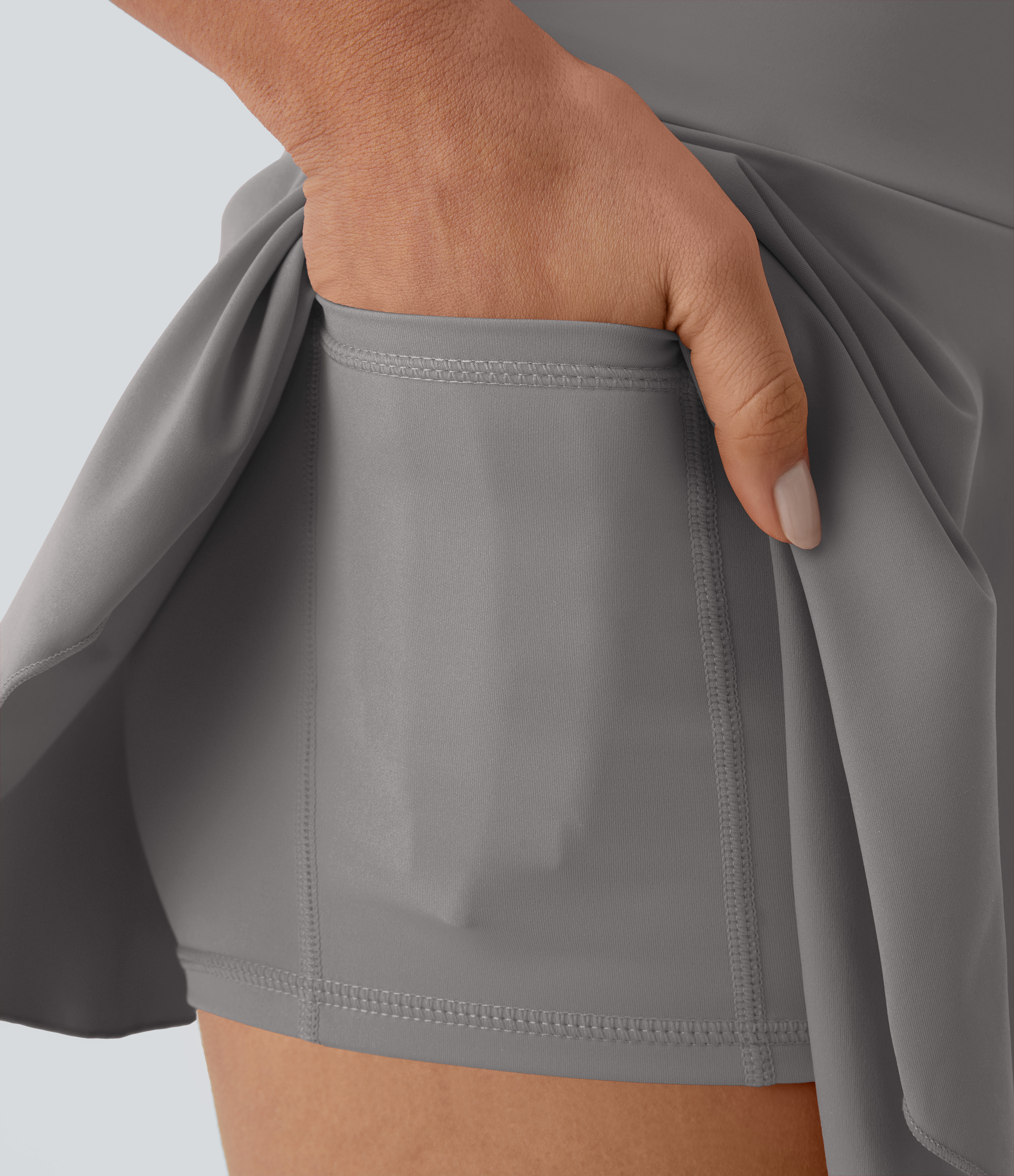 Halara Everyday Cloudfulв„ў Air Fabric 2-in-1 Cool Touch Tennis Skirt-Marvelous  - Steel Gray - XL midi skirt a line skirt golfing skirt 