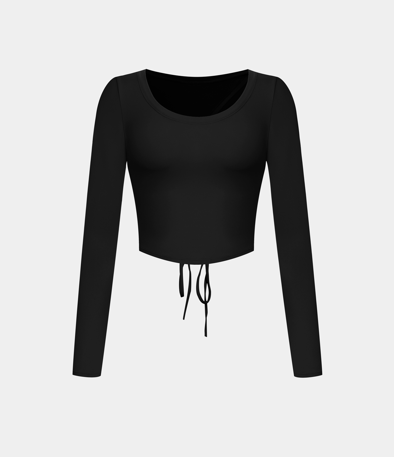 Halara Long Sleeve Backless Cut Out Tie Back Cropped Barre Ballet Dance Sports Top  - Black - XS 