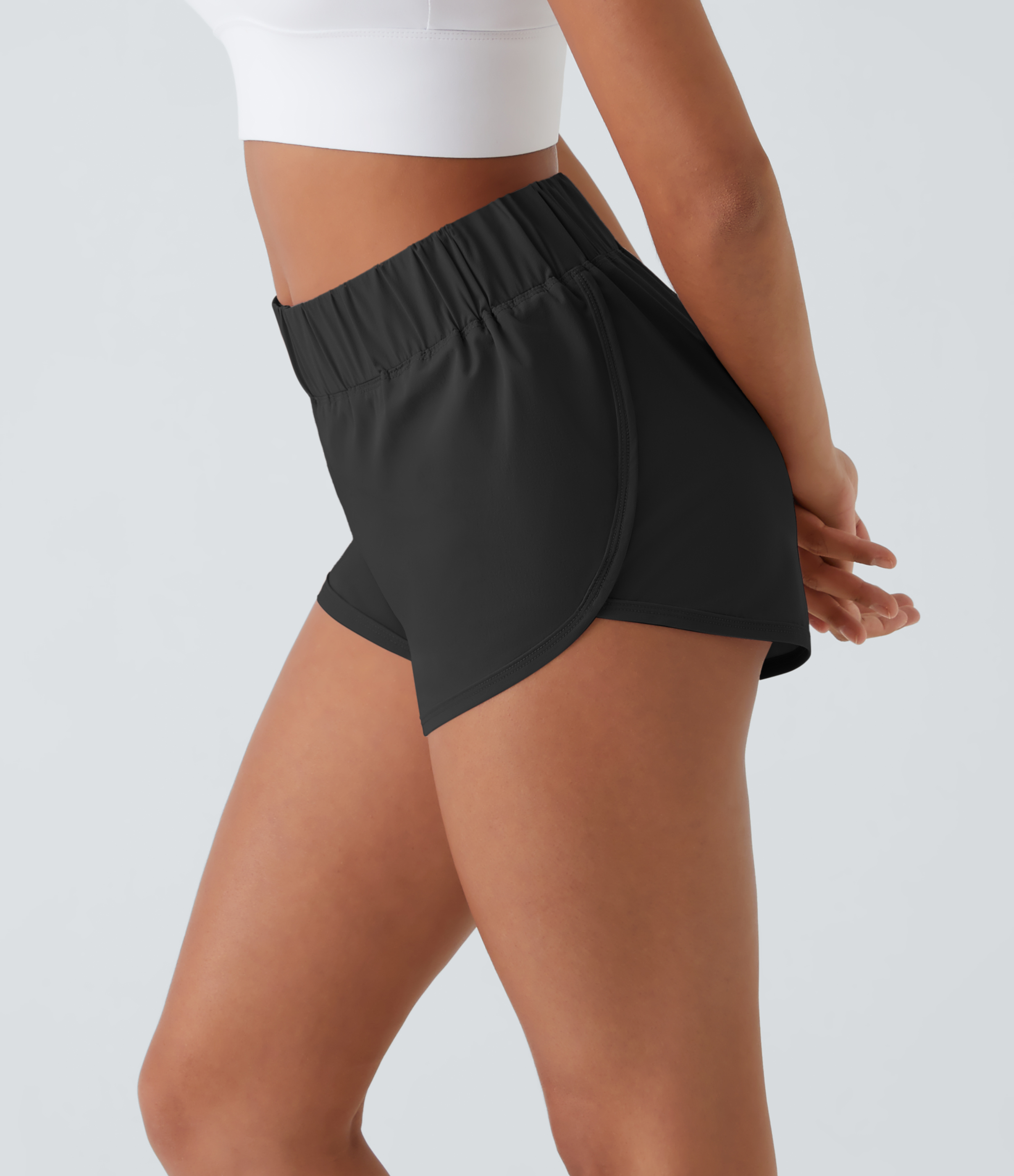 Halara High Waisted Dolphin Hem Casual Shorts 2