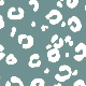 Silver Green Leopard Print