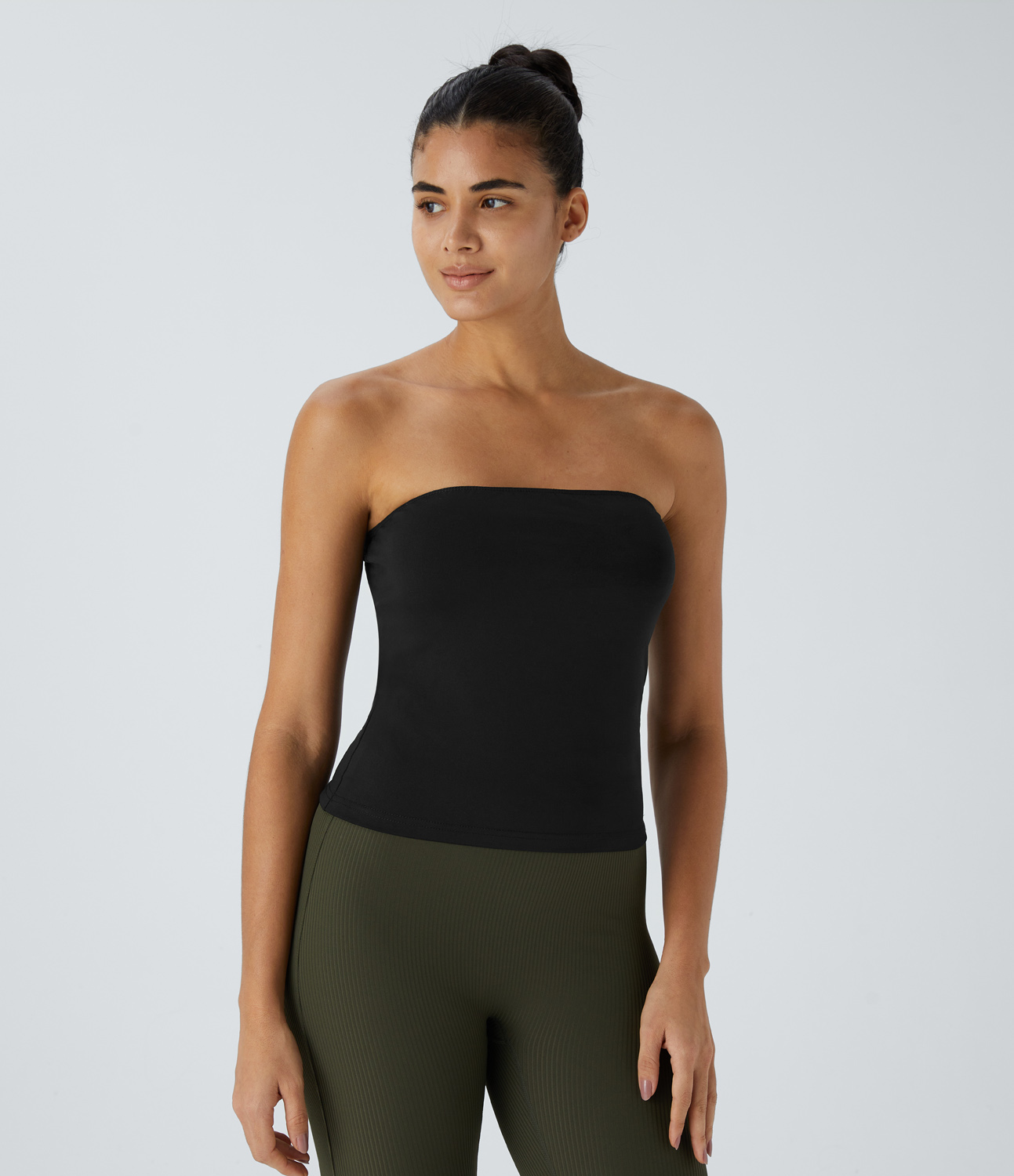 Halara Long Sleeve 2-Piece Shrug Tube Top Tank Top - Black - M golf tops halter top tunic tops sleeveless tops backless top 