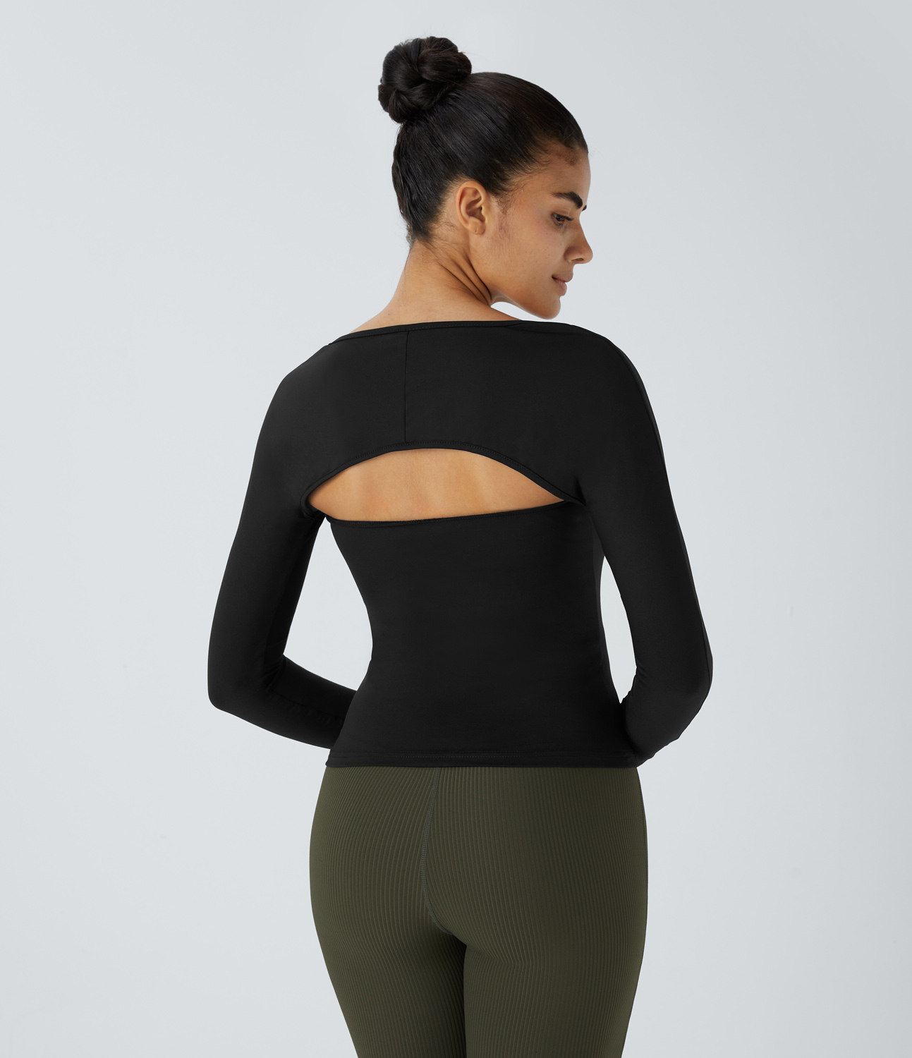 Halara Long Sleeve 2-Piece Shrug Tube Top Tank Top - Black - M golf tops halter top tunic tops sleeveless tops backless top 