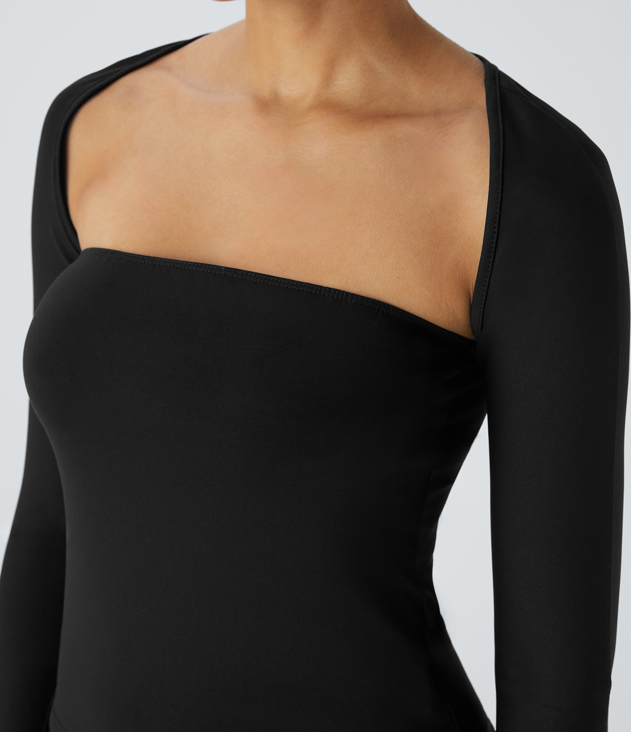 Halara Long Sleeve 2-Piece Shrug Tube Top Tank Top - Black - M golf tops halter top tunic tops sleeveless tops backless top 