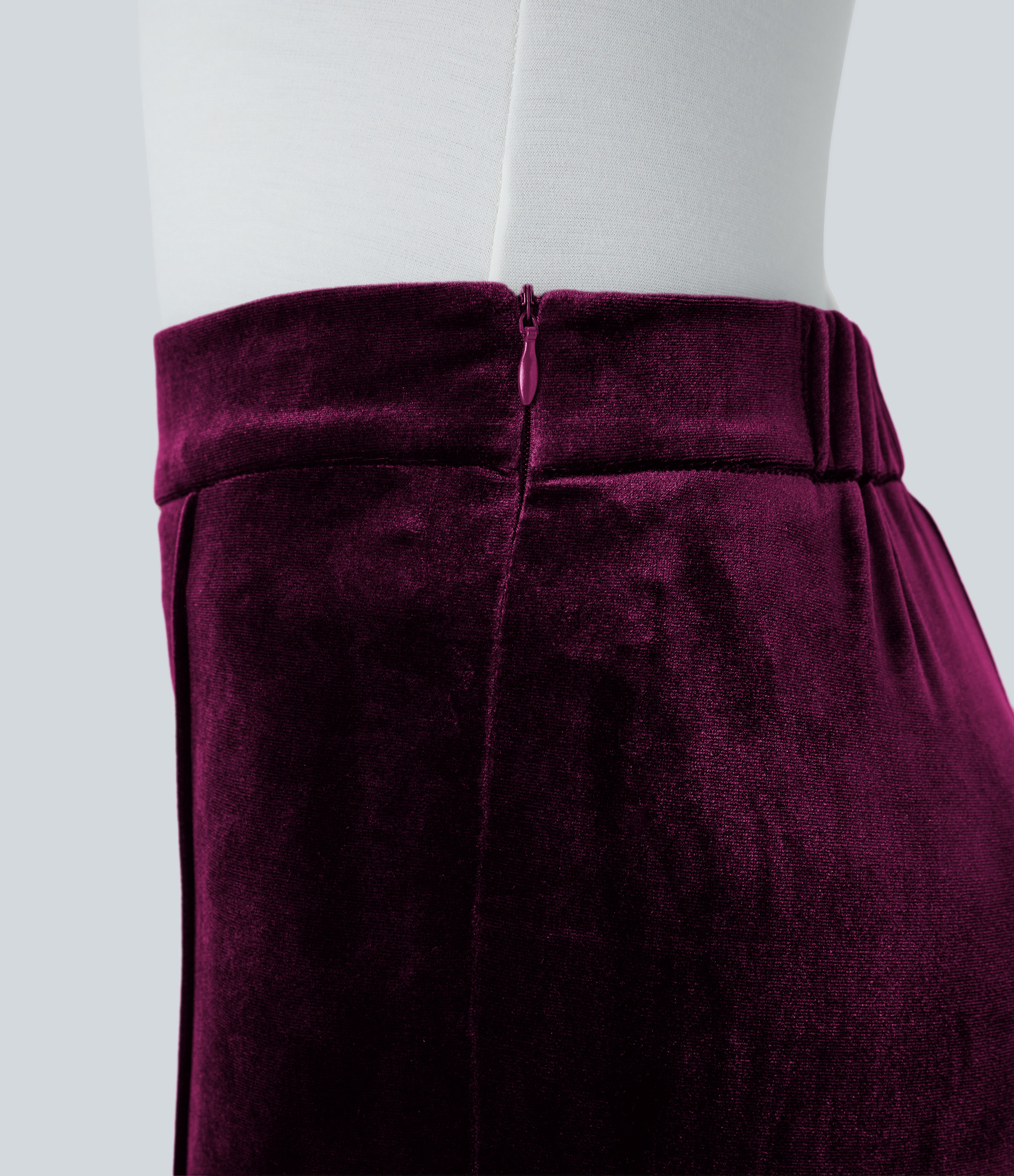Halara High Waisted Side Zipper Flare Velvet Casual Pants  - Red Violet - L sweatpants jogger pants stacked sweatpants cargo joggers 
