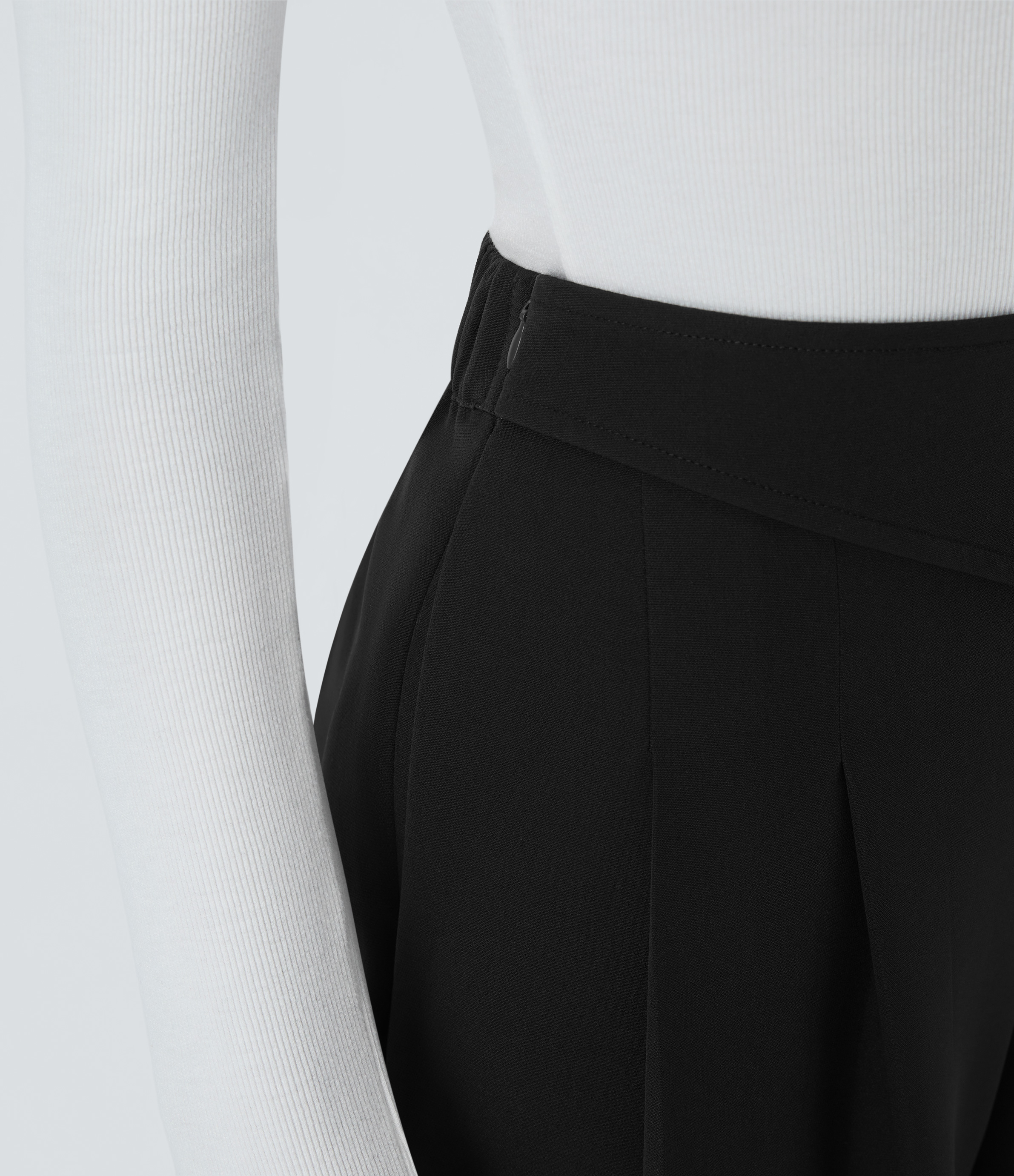 Halara High Waisted Decorative Button Invisible Zipper Side Pocket Wide Leg Work Pants  - Black - XS(regular) sweatpants jogger pants 