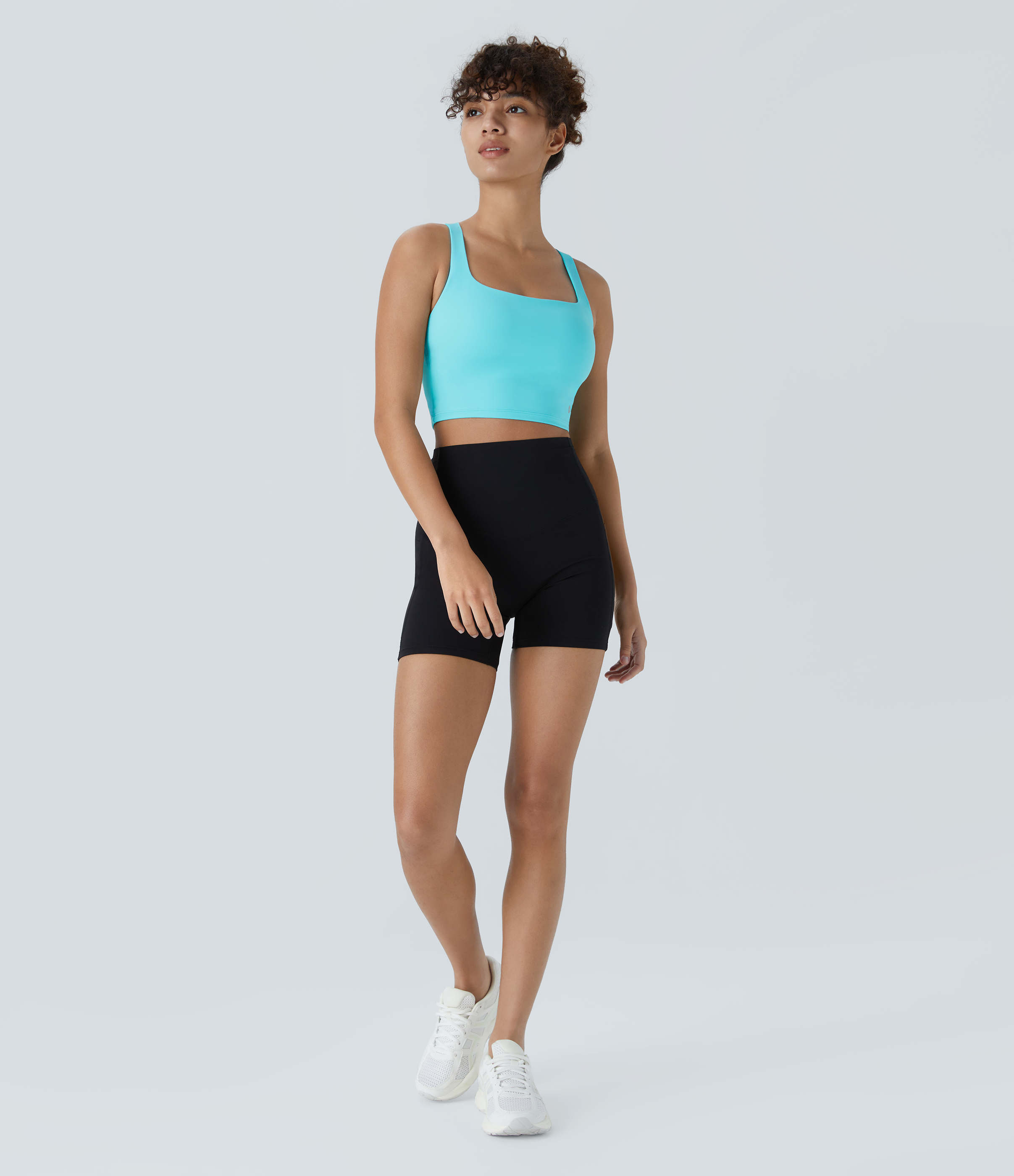 Halara Softlyzeroв„ў Airy Square Neck Backless Crisscross Cropped Cool Touch Yoga Tank Top-UPF50+ Tank Top - Capri - M golf tops halter top 