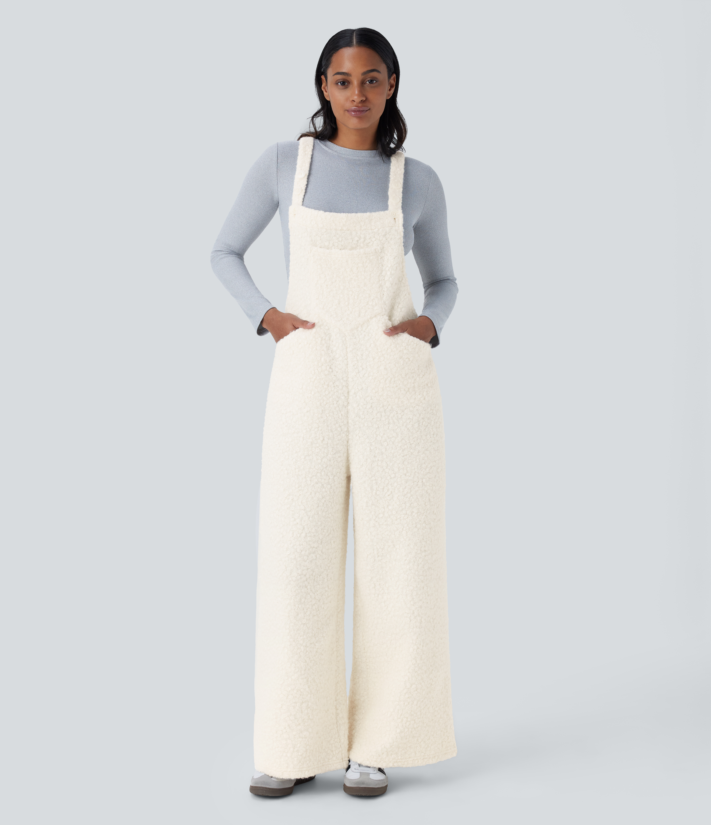 Pockets Casual Teddy Overalls