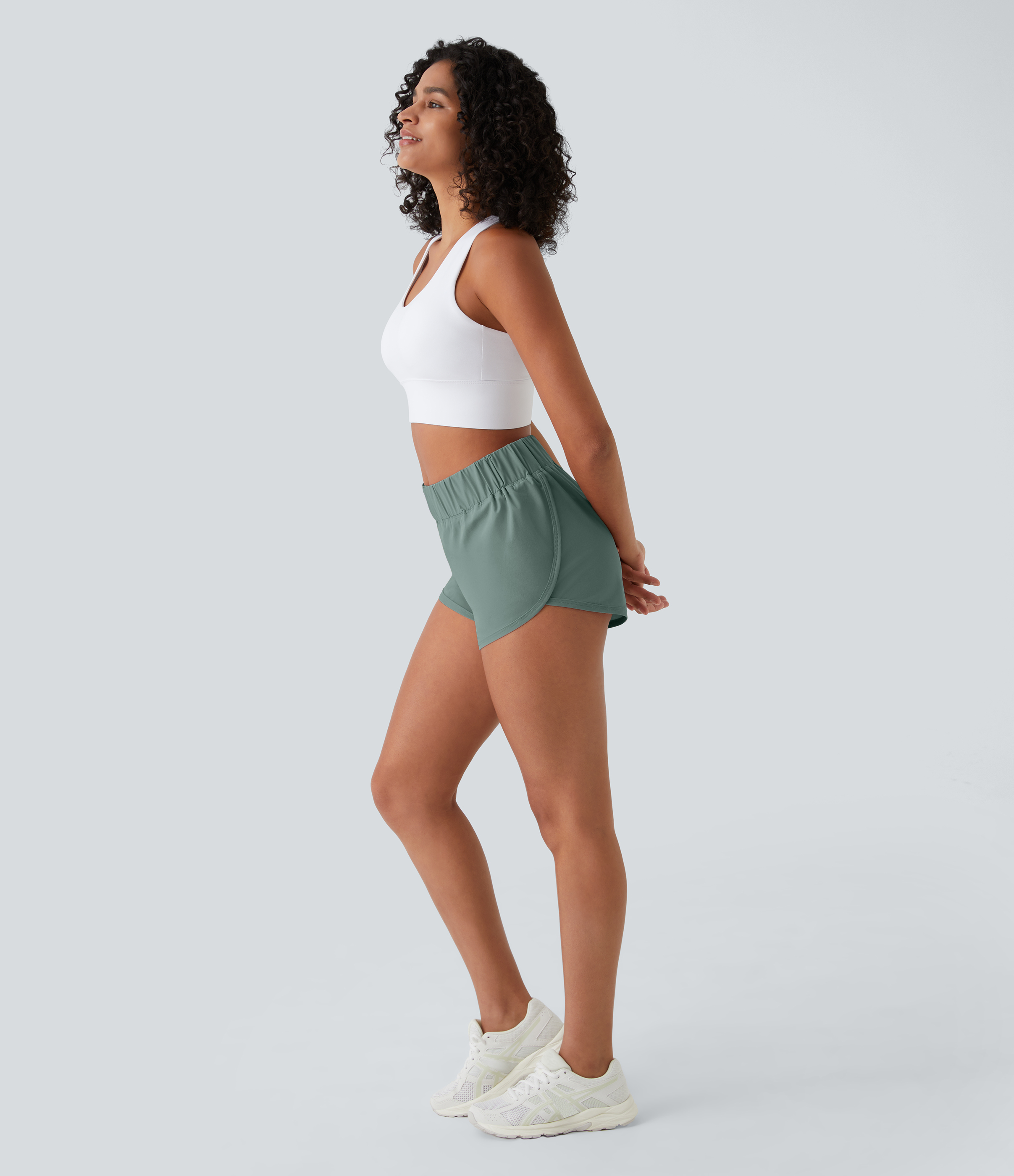 Halara High Waisted Dolphin Hem Casual Shorts 2