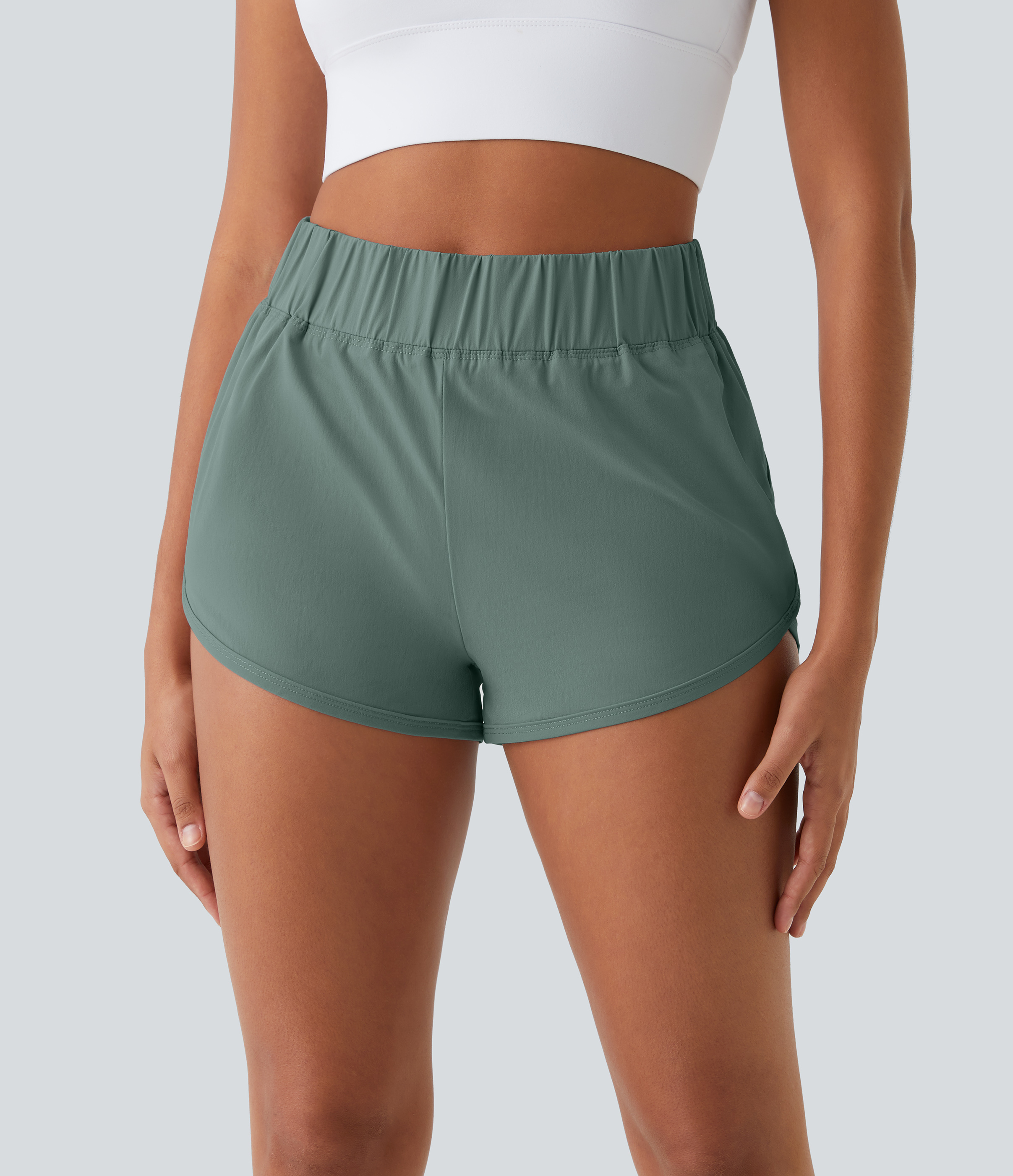 Halara High Waisted Dolphin Hem Casual Shorts 2