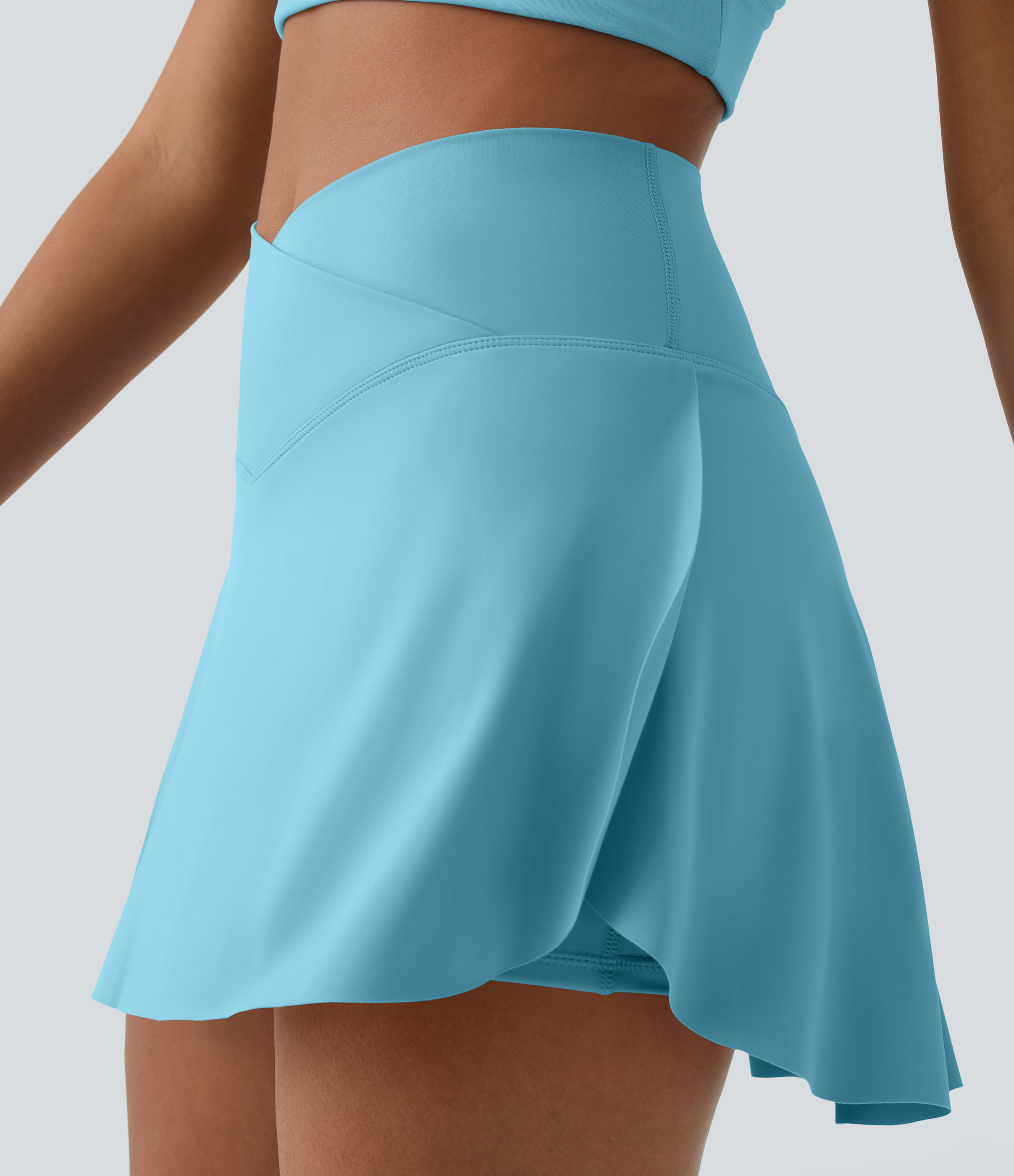 Halara Everyday Cloudfulв„ў Air Crossover 2-in-1 Side Pocket Tennis Skirt-Lucid  - Blue Mist - S midi skirt a line skirt golfing skirt 