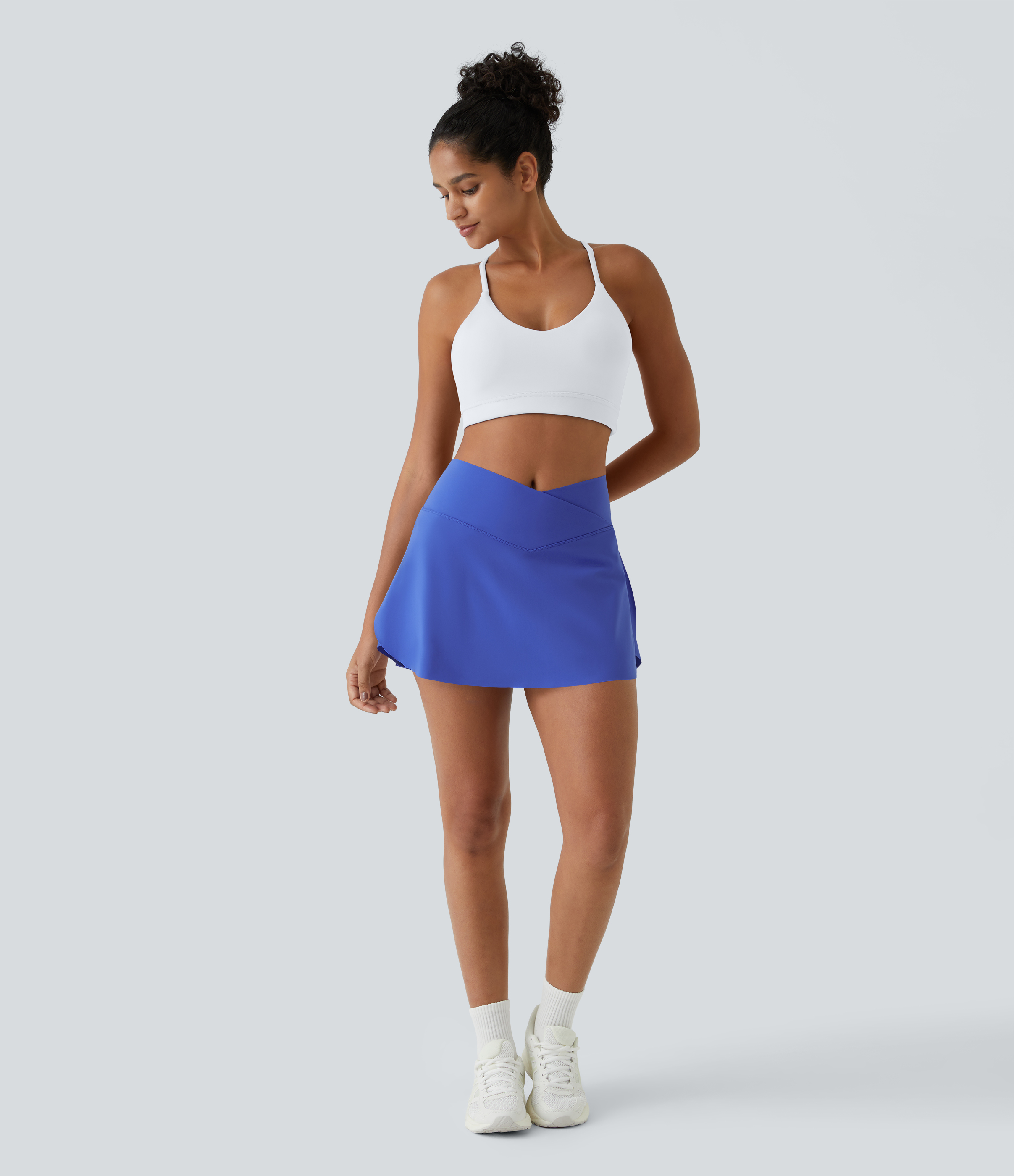 Halara Everyday Cloudfulв„ў Air Crossover 2-in-1 Side Pocket Tennis Skirt-Lucid  - Amparo Blue - XL midi skirt a line skirt golfing skirt 