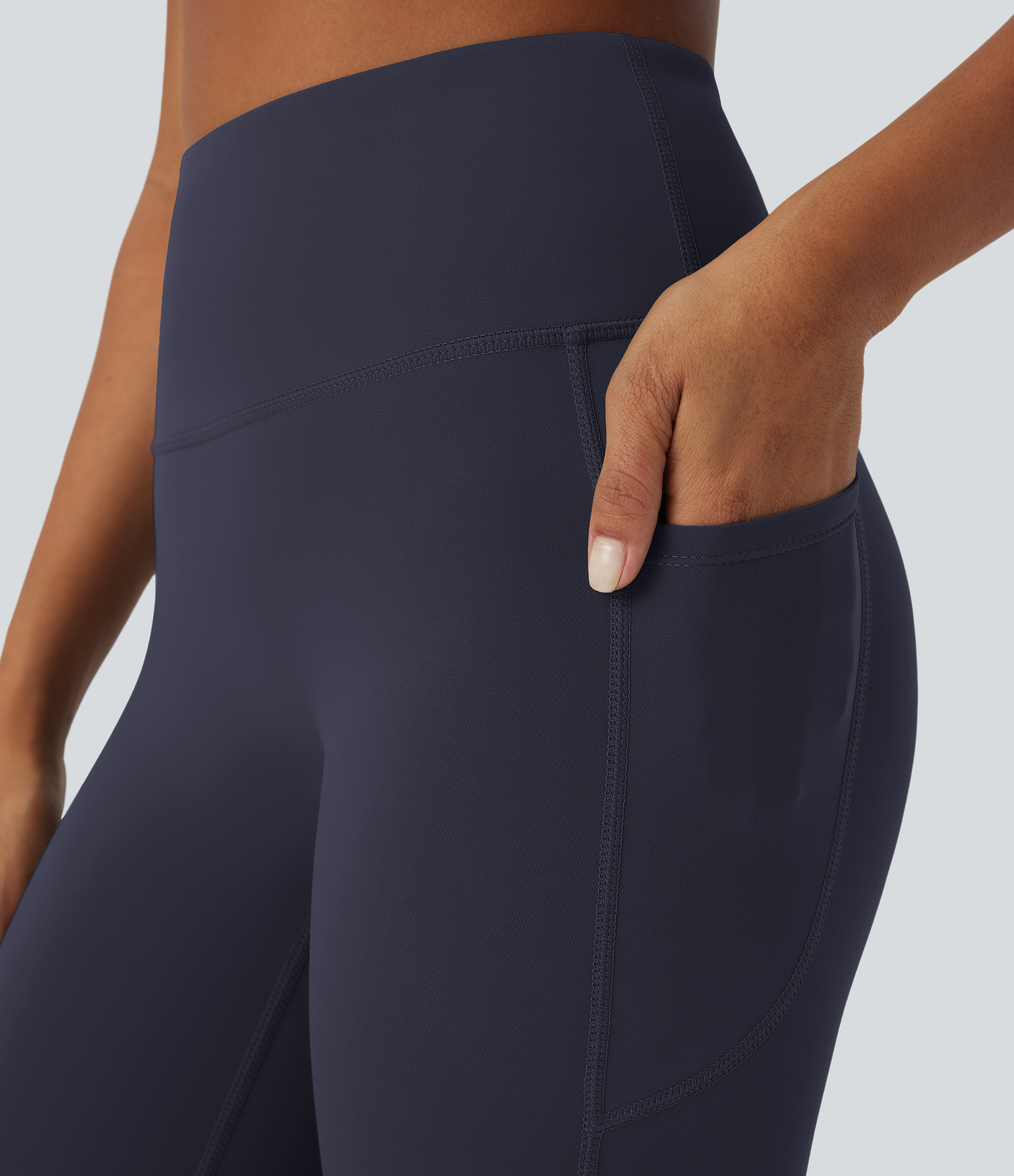 Halara PatitoffВ® 2.0 Pet Hair Resistant High Waisted Side Pocket Yoga Leggings  - Mountain Blue - S(full_length) gym leggings 