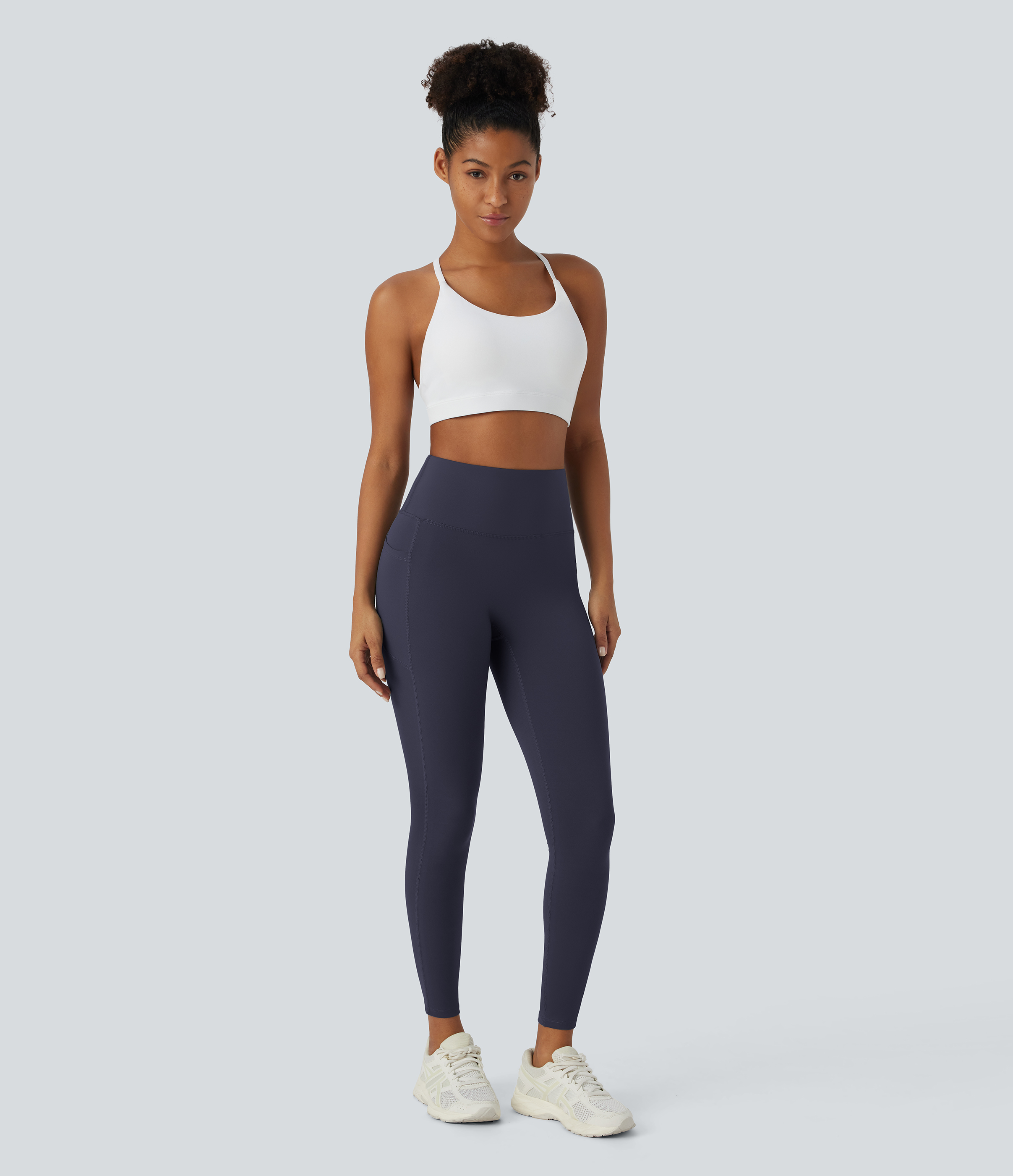 Halara PatitoffВ® 2.0 Pet Hair Resistant High Waisted Side Pocket Yoga Leggings  - Mountain Blue - S(full_length) gym leggings 