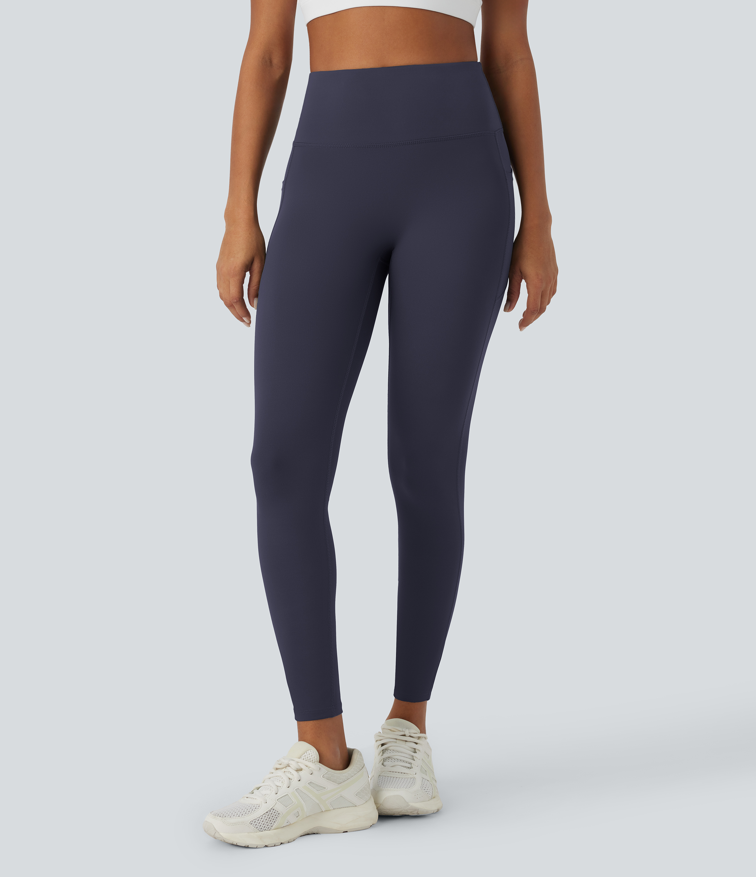Halara PatitoffВ® 2.0 Pet Hair Resistant High Waisted Side Pocket Yoga Leggings  - Mountain Blue - S(full_length) gym leggings 