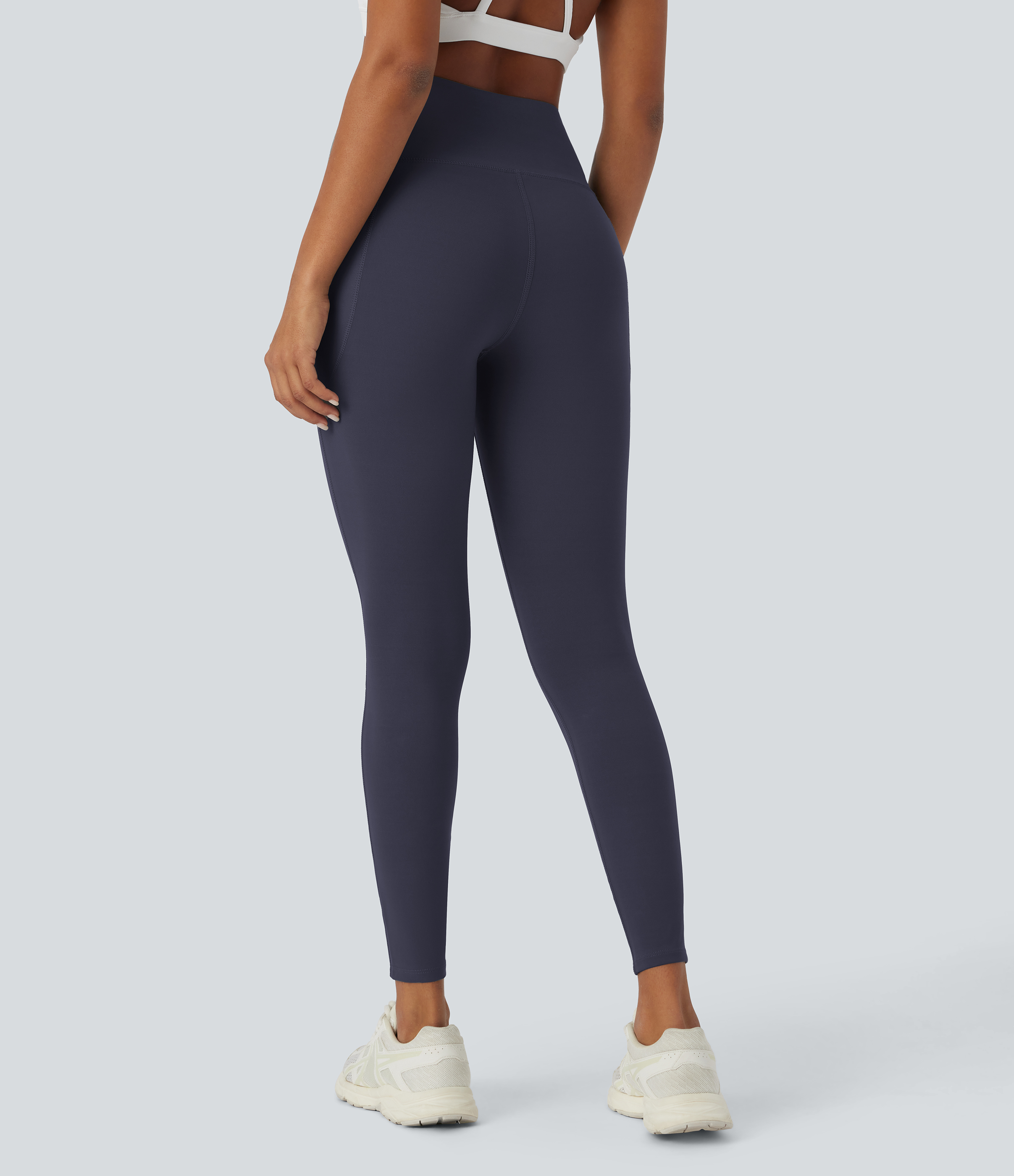 Halara PatitoffВ® 2.0 Pet Hair Resistant High Waisted Side Pocket Yoga Leggings  - Mountain Blue - S(full_length) gym leggings 