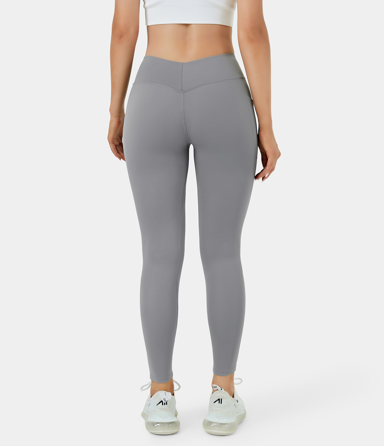 Women's High Waisted Crossover Side Pocket 7/8 Leggings HALARA