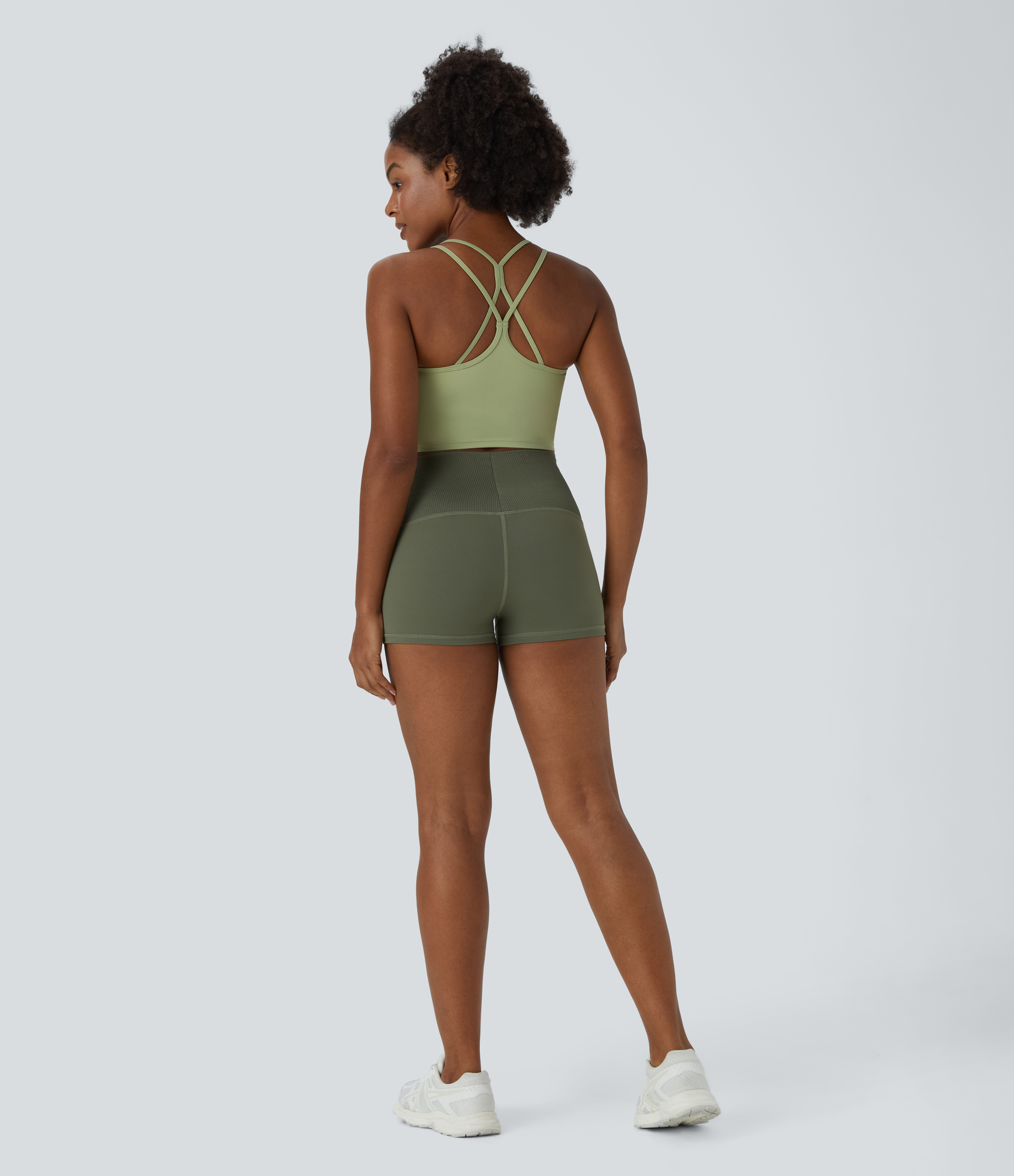 Halara Softlyzeroв„ў Airy Double Straps Backless Crisscross Cropped Cool Touch Yoga Tank Top-UPF50+ Tank Top - Winter Pear - XS golf tops 