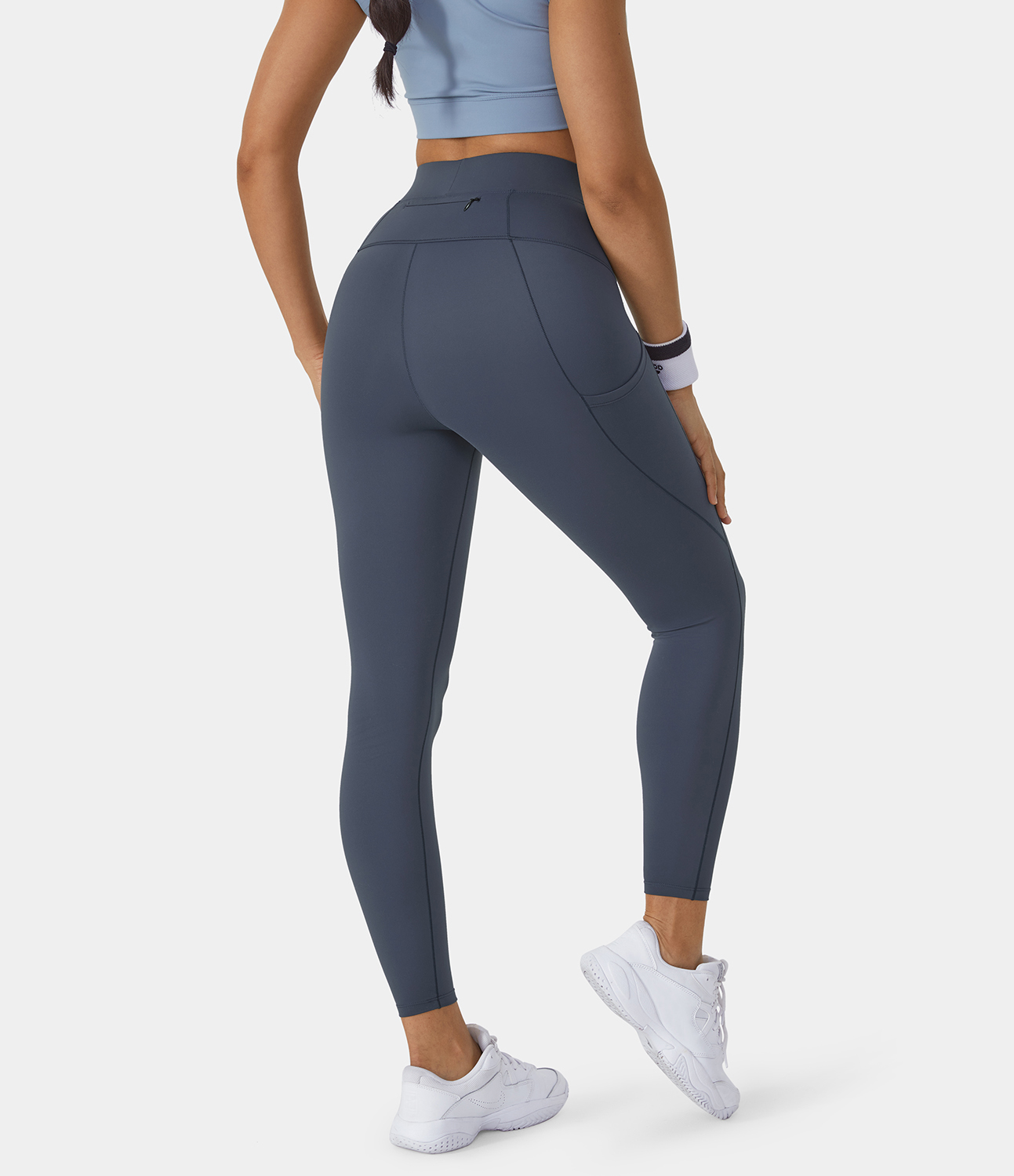 Women's High Waisted Side Pocket Plus Back Waistband Pocket Run