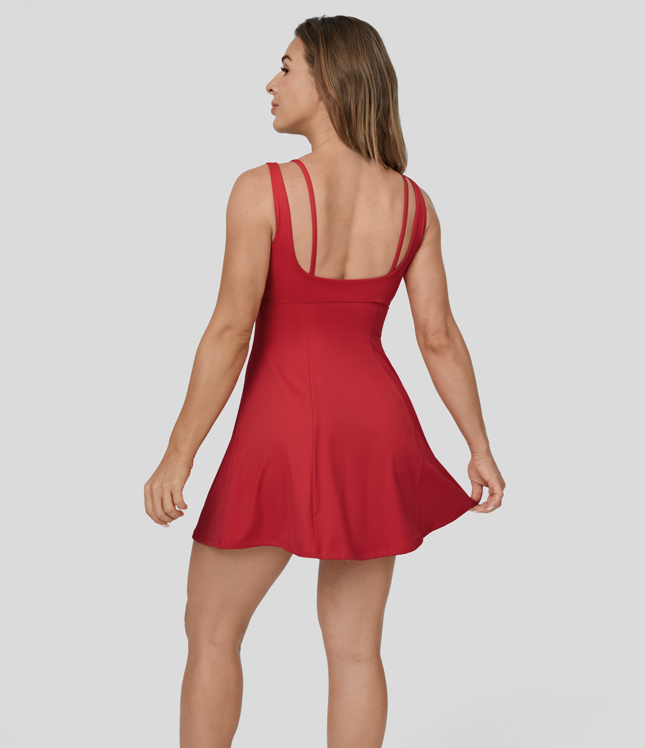 Halara Softlyzeroв„ў Airy Backless Buckle Mini Slip Cool Touch Casual Dress Workout Dress - Mars Red - XL 