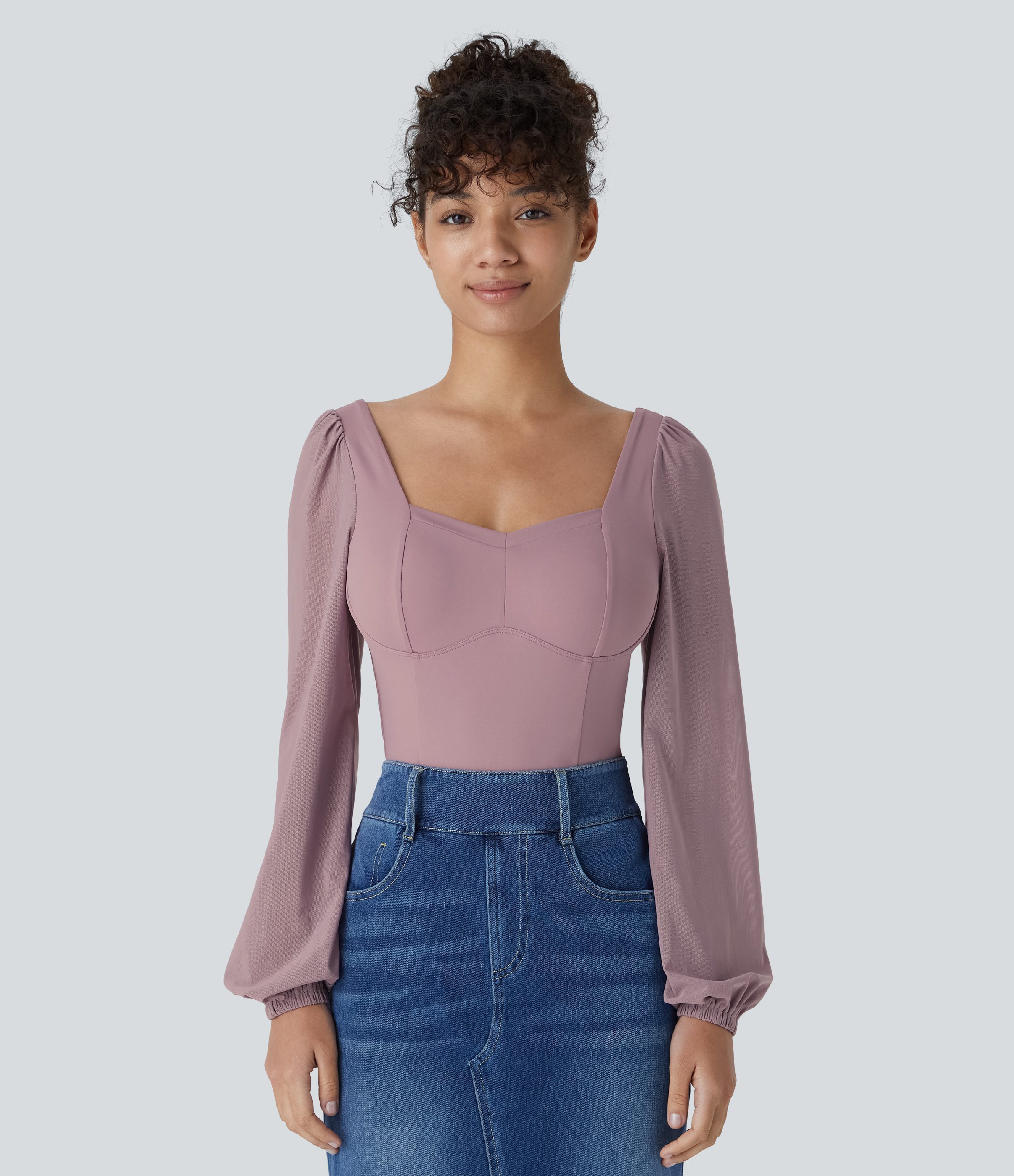Women's SoftlyZero™ Airy Sweetheart Neck Contrast Mesh