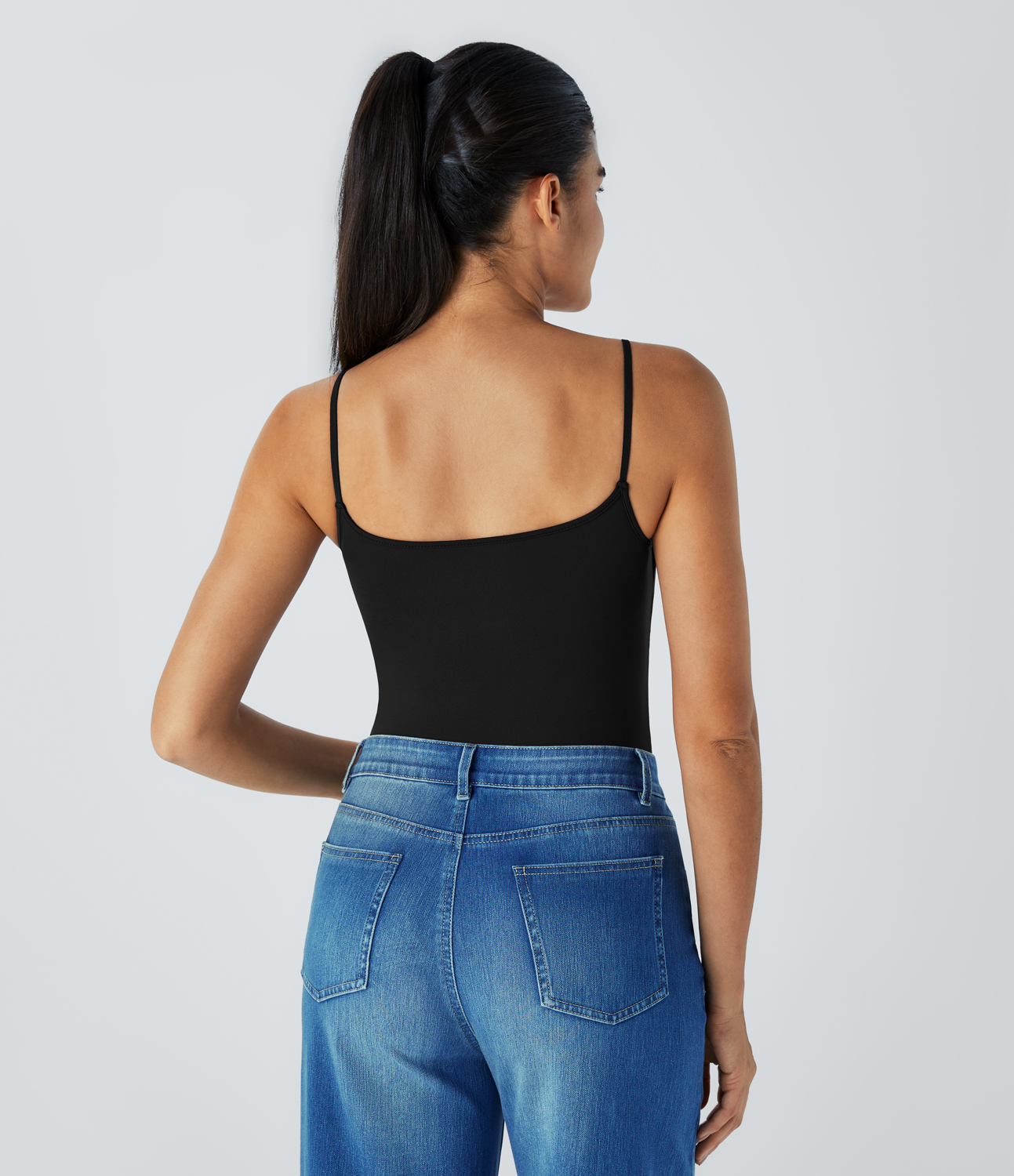 

Halara Softlyzeroв„ў Airy Backless Cool Touch Casual Slip Bodysuit-UPF50+ - Black