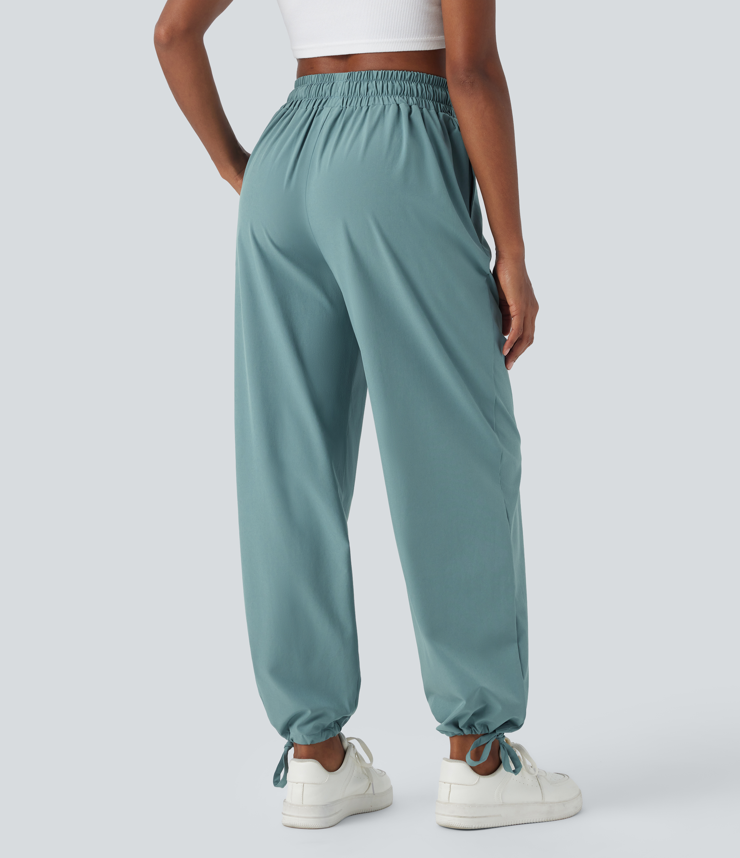 Halara Breezefulв„ў High Waisted Drawstring Side Pocket Quick Dry Casual Joggers  - Stone Blue - S(regular) 