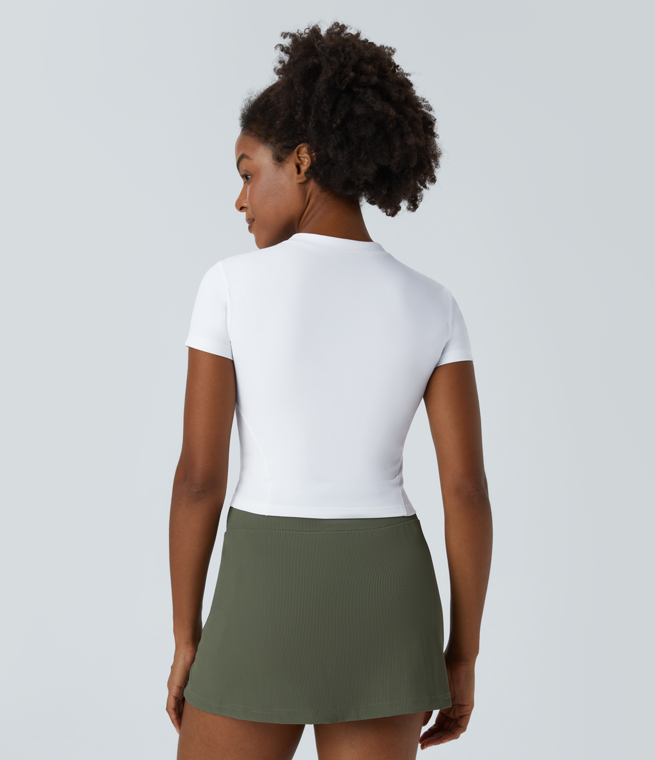 Halara Softlyzeroв„ў Airy Half Zip Short Sleeve Cool Touch Cropped Golf Sports Top  - White - XL 