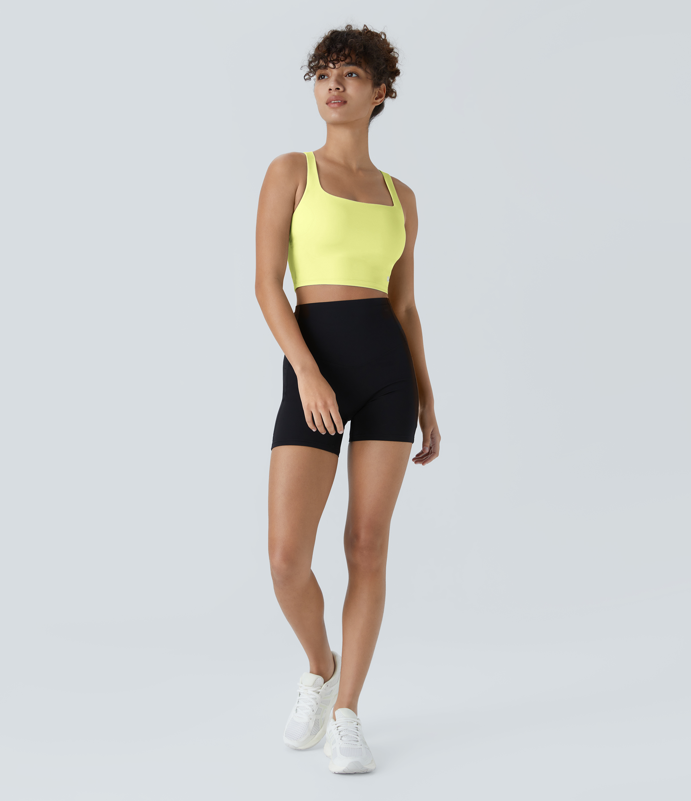 Halara Softlyzeroв„ў Airy Square Neck Backless Crisscross Cropped Cool Touch Yoga Tank Top-UPF50+ Tank Top - Charlock - M golf tops halter top 