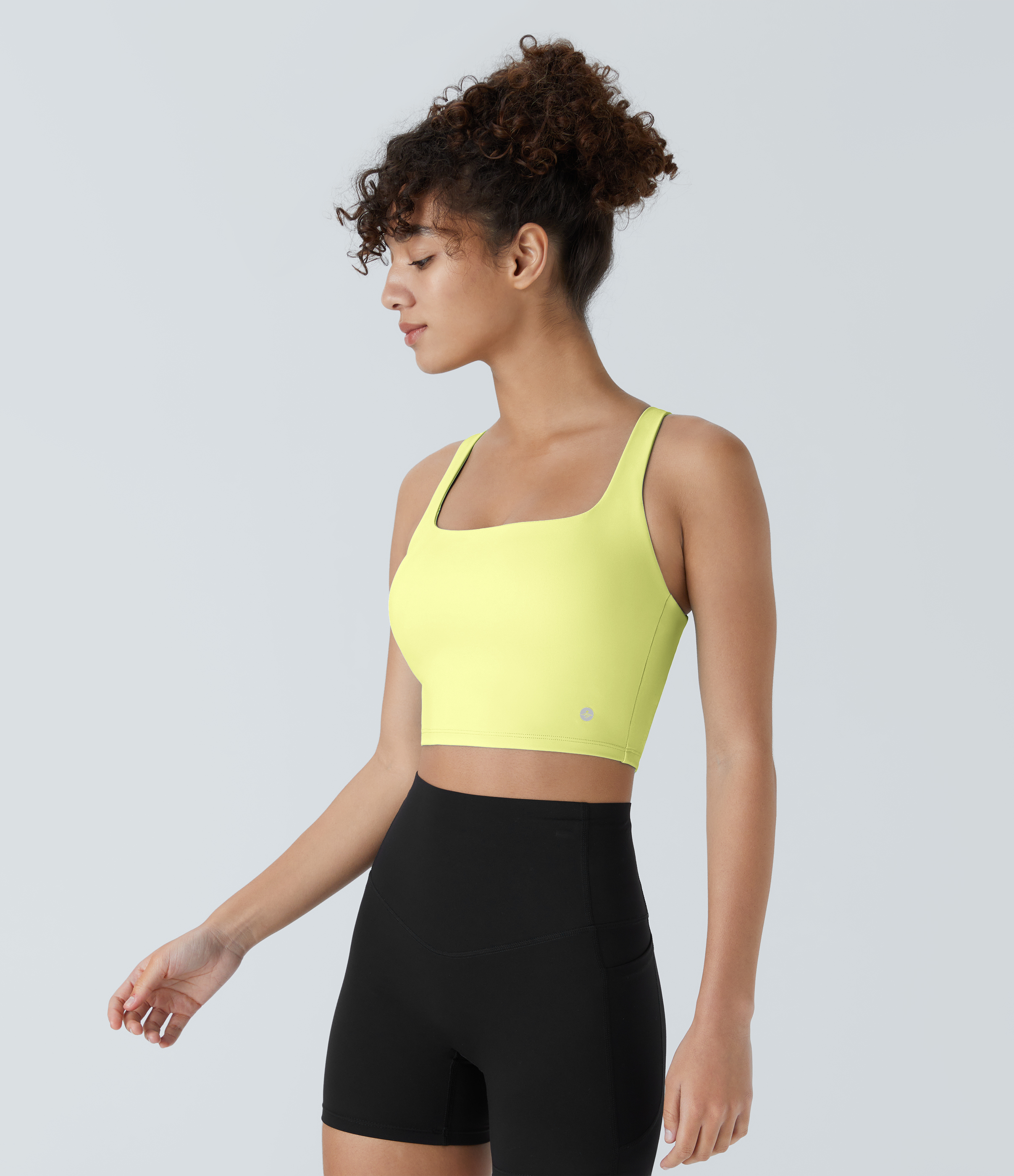 Halara Softlyzeroв„ў Airy Square Neck Backless Crisscross Cropped Cool Touch Yoga Tank Top-UPF50+ Tank Top - Charlock - M golf tops halter top 