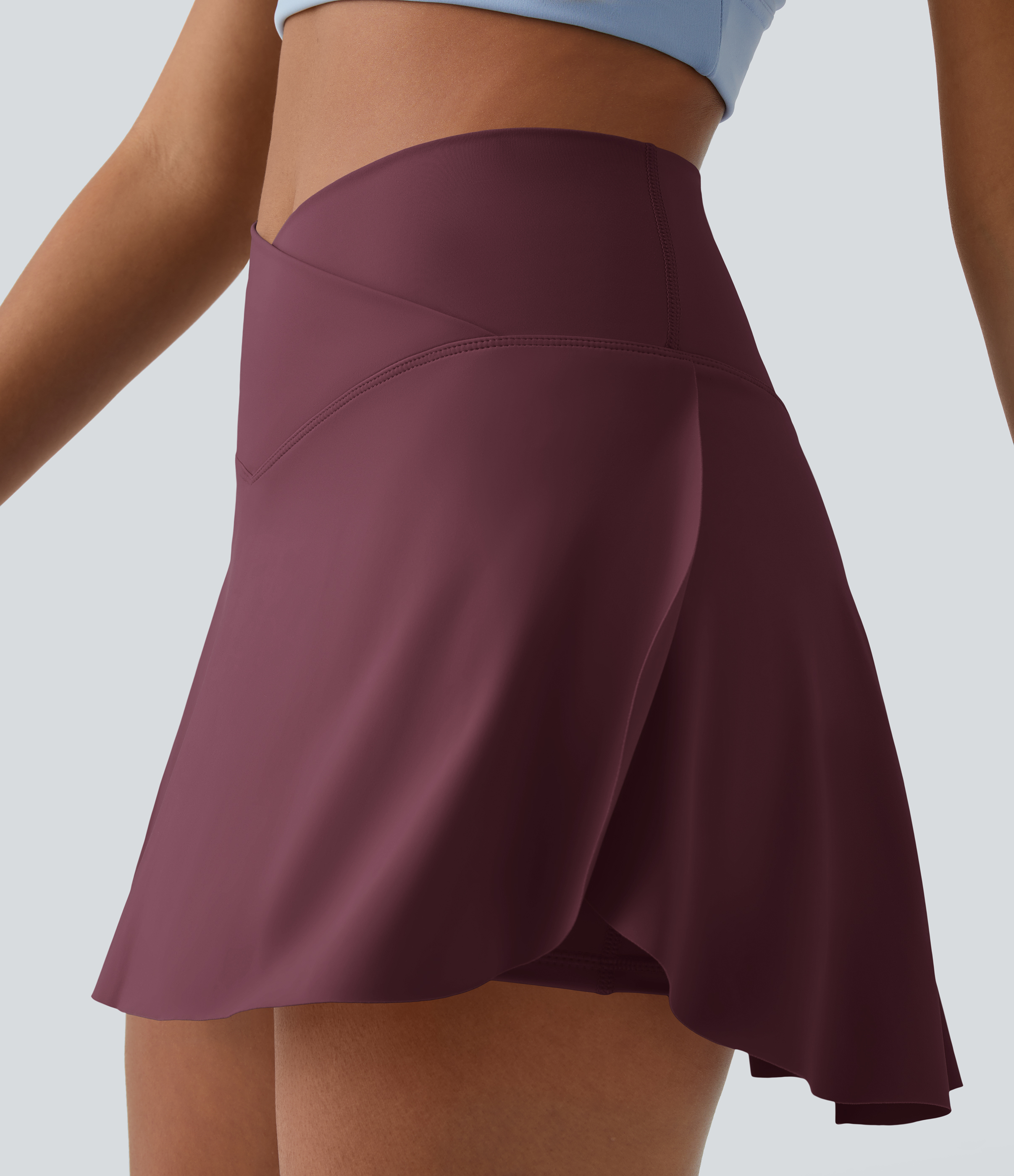 Halara Everyday Cloudfulв„ў Air Crossover 2-in-1 Side Pocket Tennis Skirt-Lucid  - Zinfandel - M midi skirt a line skirt golfing skirt 