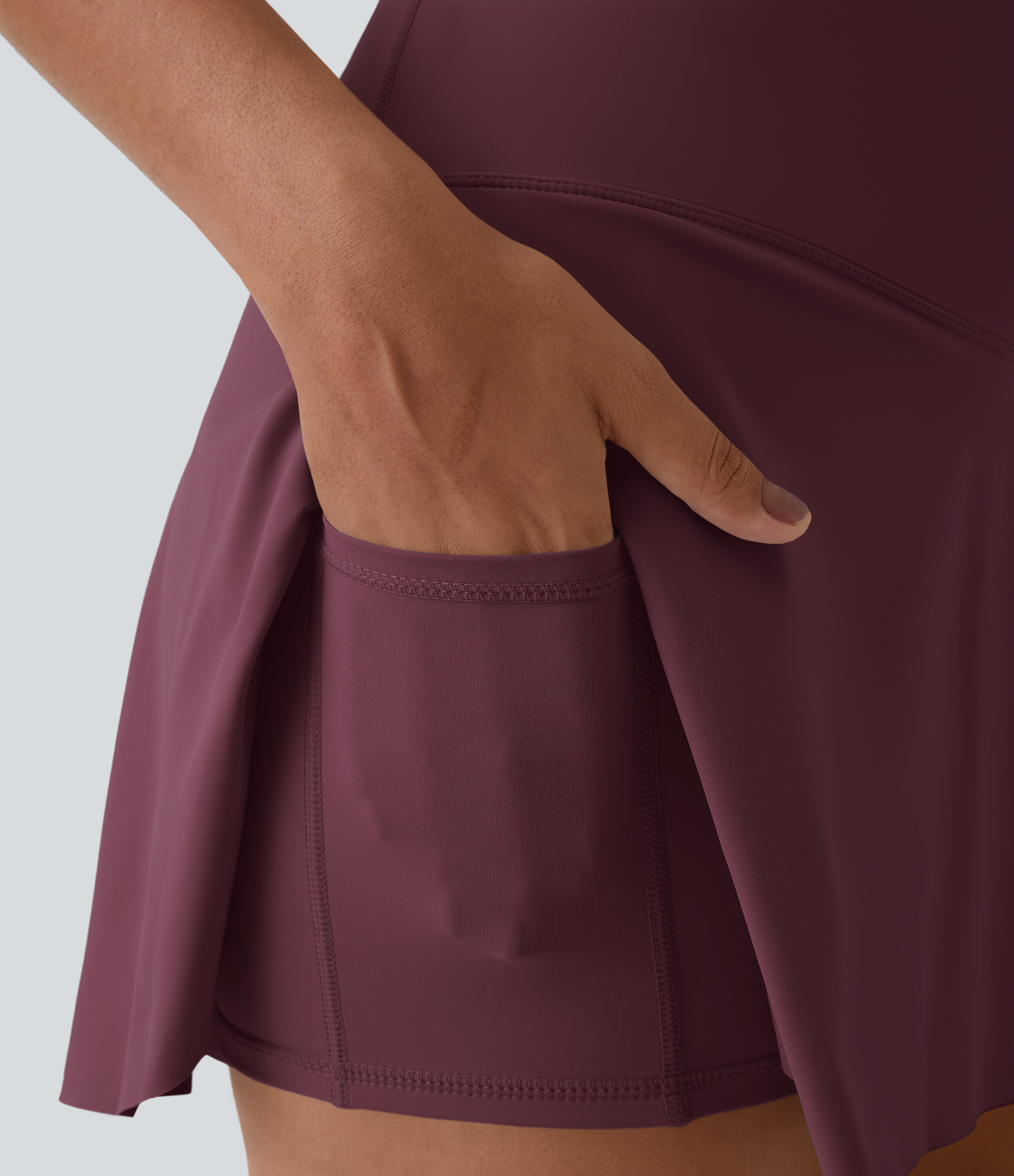 Halara Everyday Cloudfulв„ў Air Crossover 2-in-1 Side Pocket Tennis Skirt-Lucid  - Zinfandel - M midi skirt a line skirt golfing skirt 