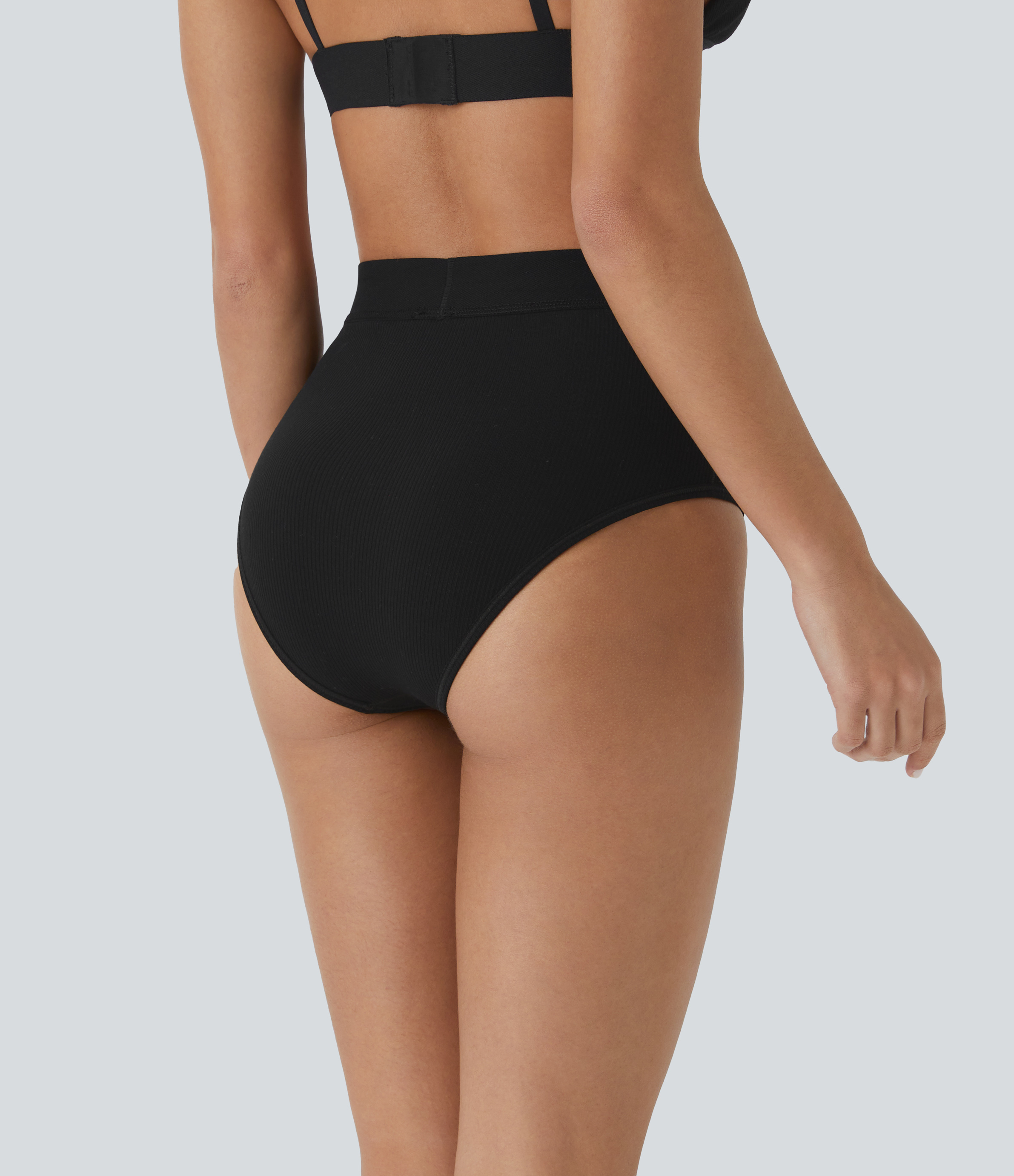 Halara High Stretch Skin Friendly High Waisted Lounge Panties  - Black - S 