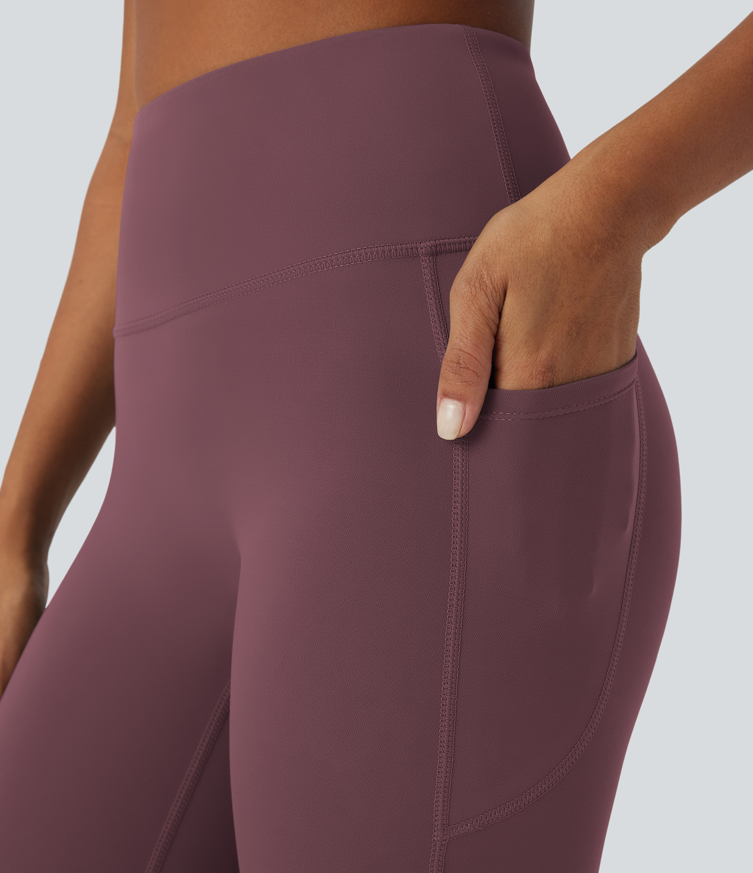 Halara PatitoffВ® 2.0 Pet Hair Resistant High Waisted Side Pocket Yoga Leggings  - Wild Ginger - M(7/8) gym leggings leggings with pockets 