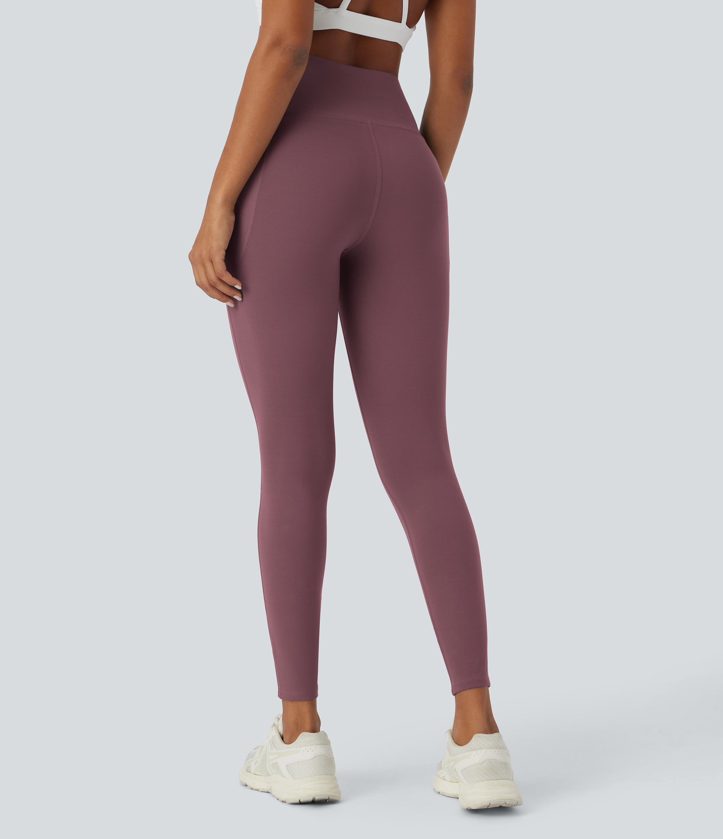 Halara PatitoffВ® 2.0 Pet Hair Resistant High Waisted Side Pocket Yoga Leggings  - Wild Ginger - M(7/8) gym leggings leggings with pockets 
