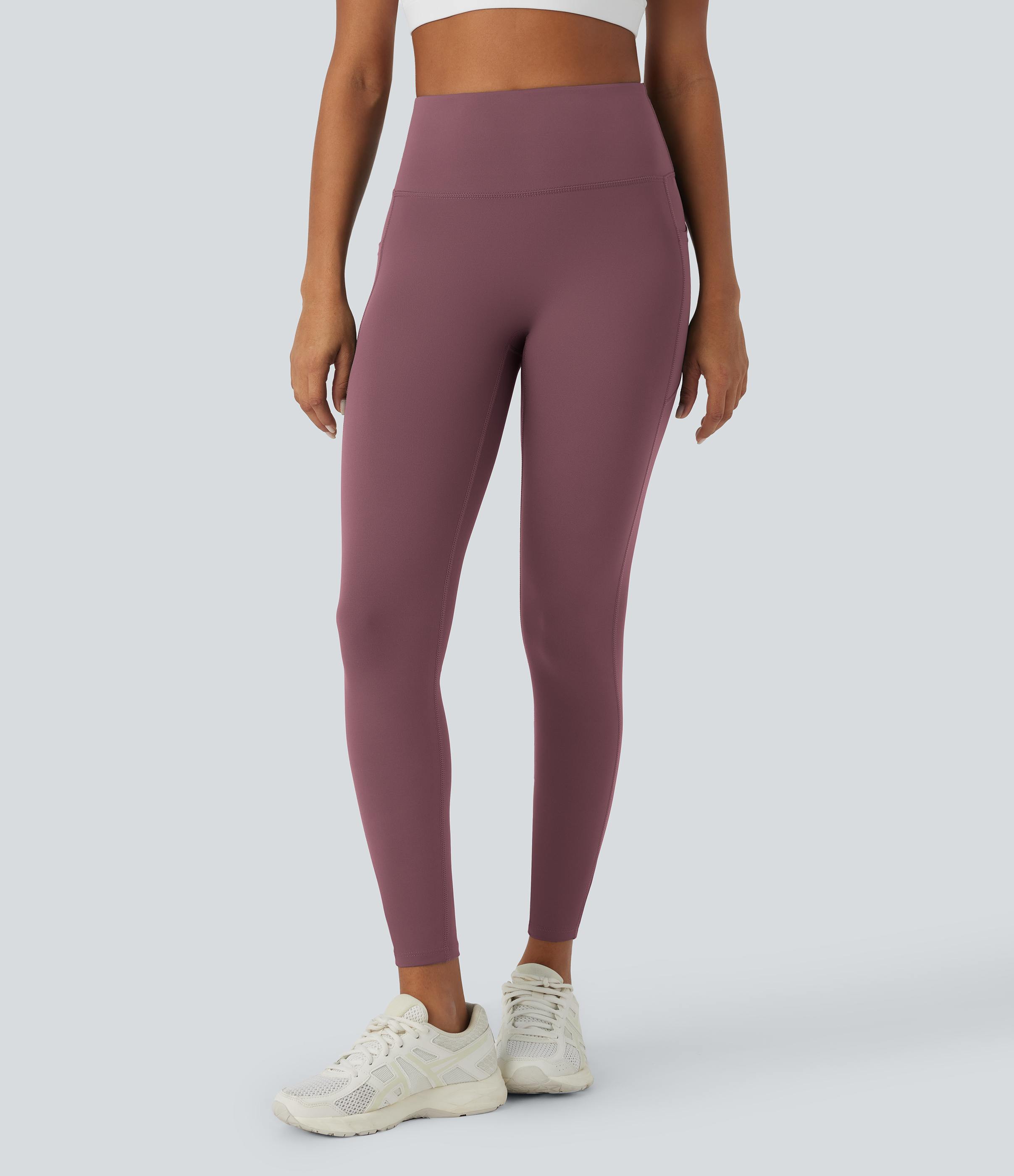 Halara PatitoffВ® 2.0 Pet Hair Resistant High Waisted Side Pocket Yoga Leggings  - Wild Ginger - M(7/8) gym leggings leggings with pockets 
