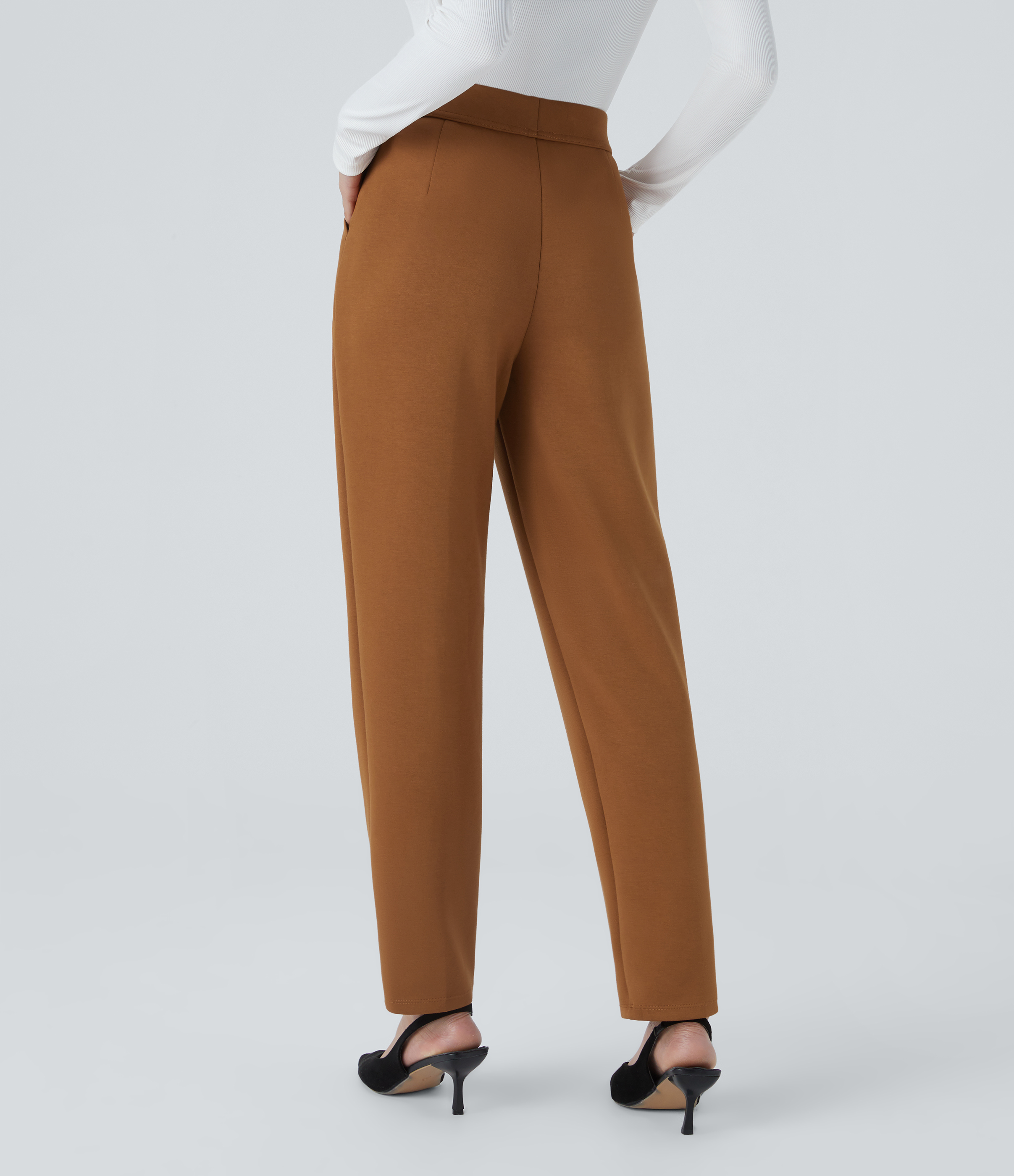 Glazed Ginger Pantalón oficina cónico bolsillo lateral tiro alto / 2