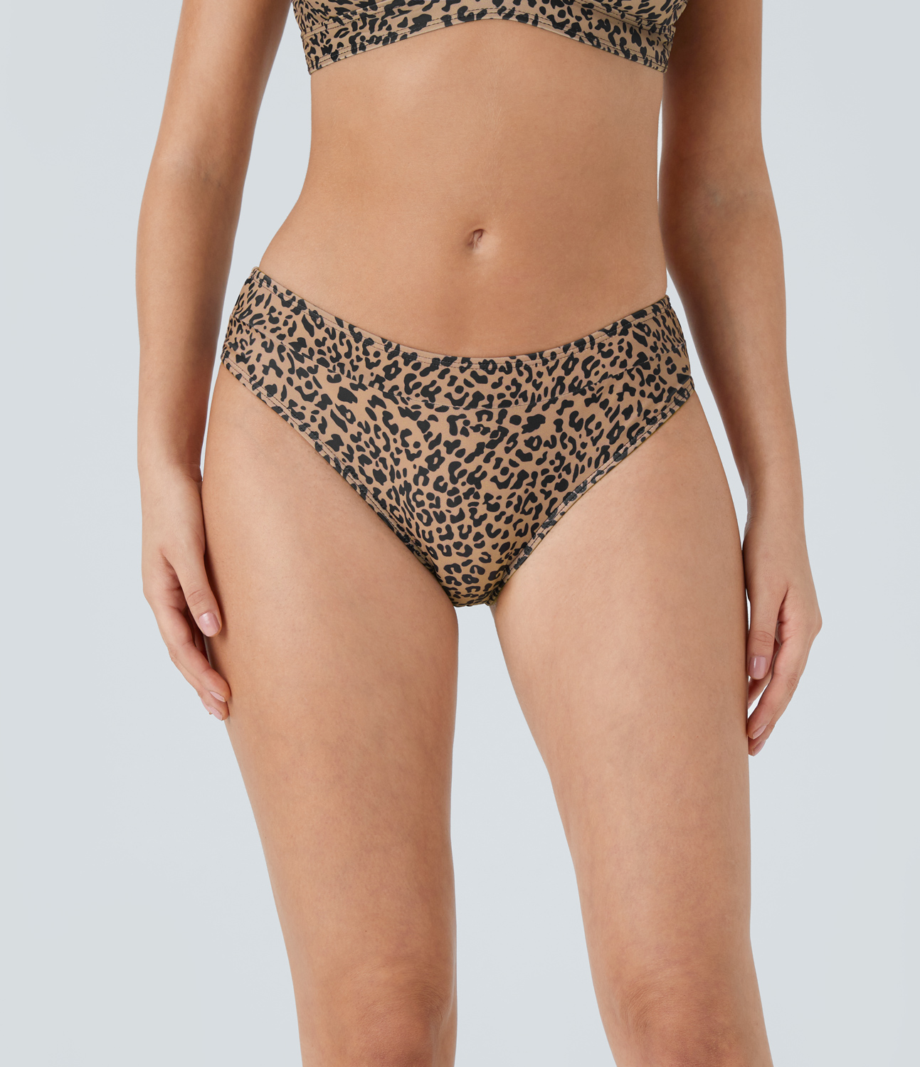 Halara Triangle Leopard Print Bikini Bottom  - Dark Leopard Print - S 