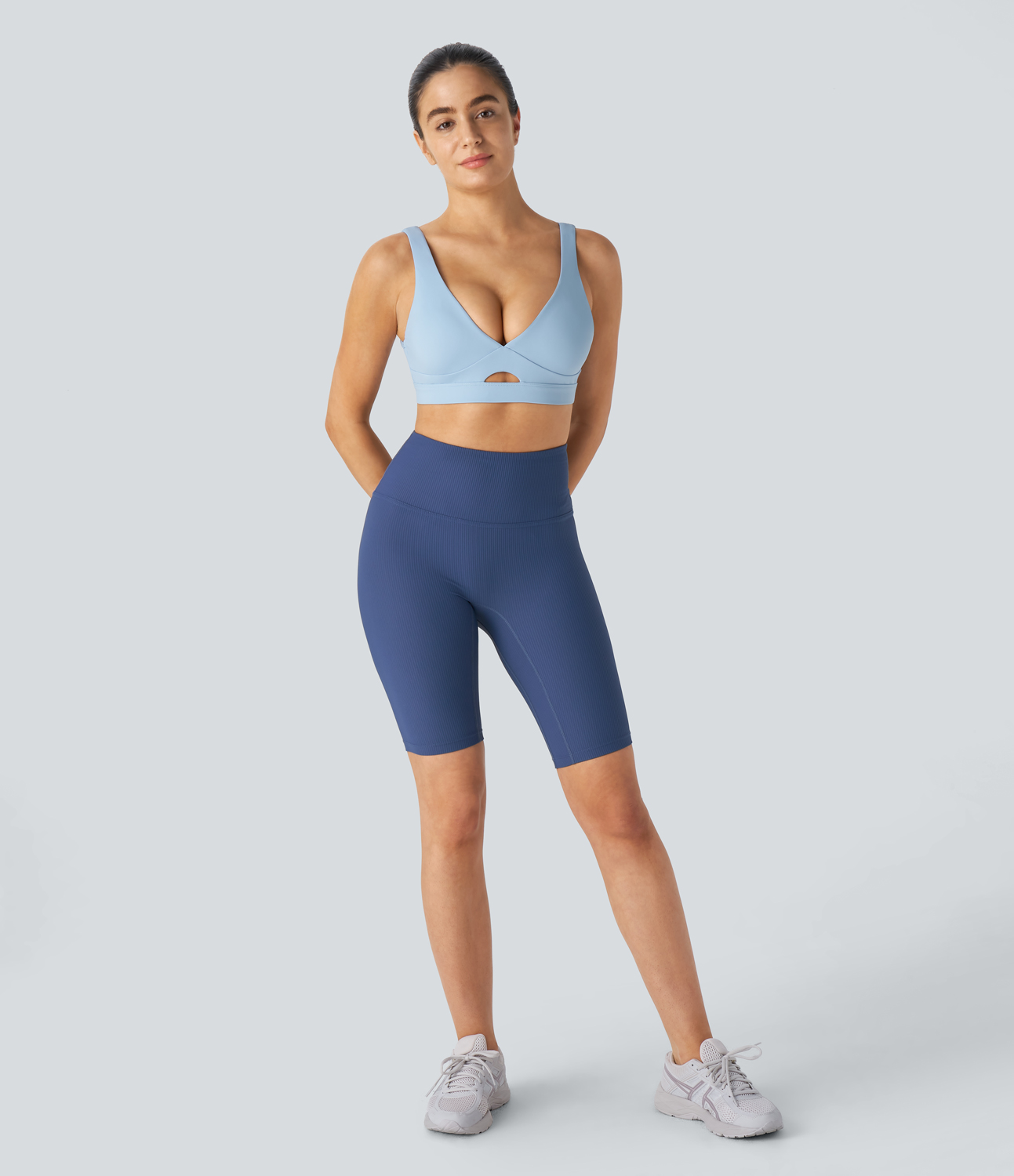 Halara  Softlyzeroв„ў Airy Low Support Backless Cut Out Cool Touch Yoga Sports Bra-UPF50+  - Angel Falls - S push up bra strapless bra 